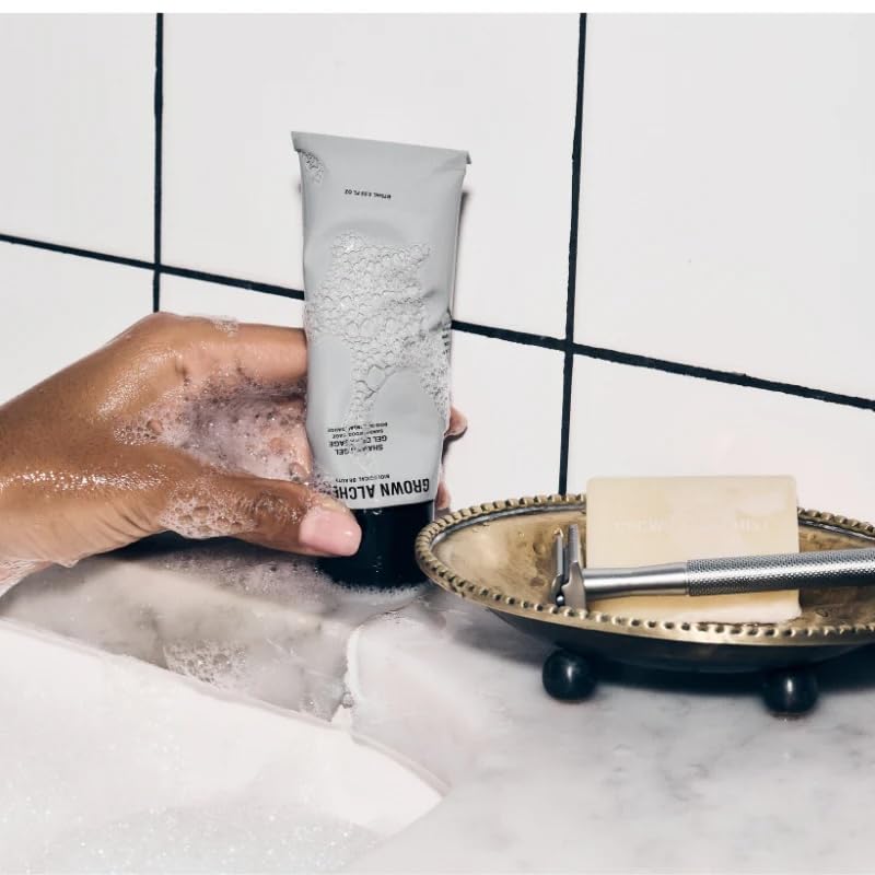 Grown Alchemist Shaving Gel, Sandalwood & Sage. Hydrating Botanicals, Close, Smooth Shave (75ml)