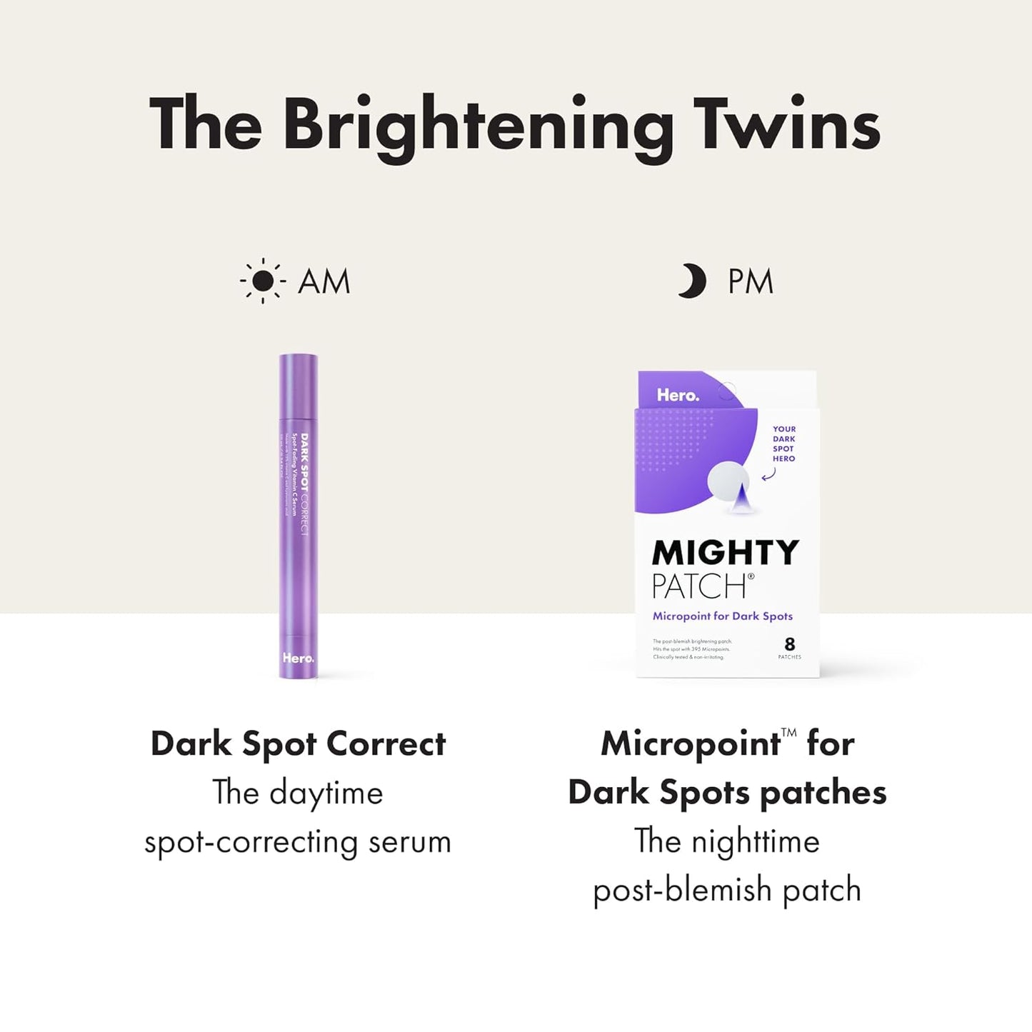 Hero Cosmetics Dark Spot Correct Spot-Fading 15% Vitamin C plus Hyaluronic Acid Serum. Improves the Look of Post Blemish Marks in 7 Days. Twist Applicator and Rollerball Tip for Easy Application. 10mL
