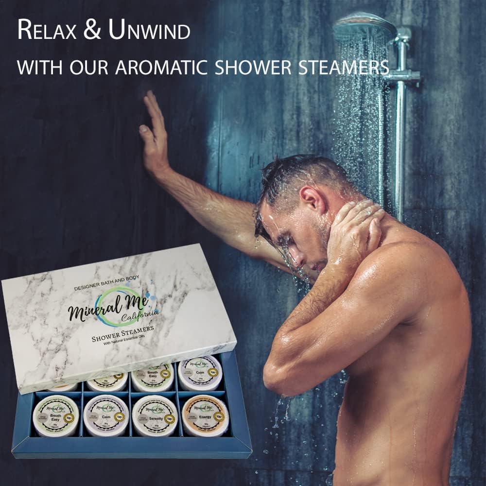 Shower Steamers Aromatherapy - Shower Bombs w/Organic Essential Oils for Vaporizing Steam Spa Relaxation, Relaxing Self Care Birthday Gifts for Men, Women, Him, Her