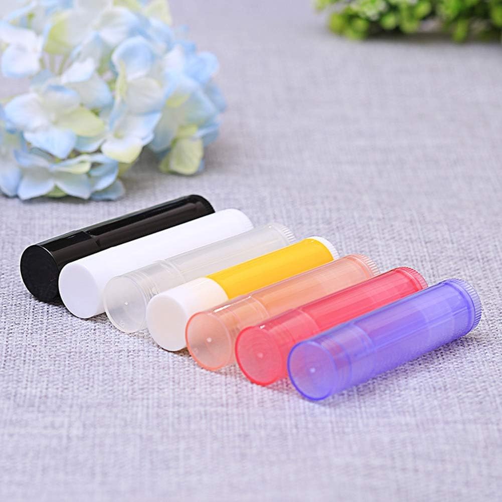 30 Pieces Multicolor Empty Lip Balm Container Tubes Lip Balm Empty Container Clear Tubes with Twist Bottom and Top Cap(Color Random)