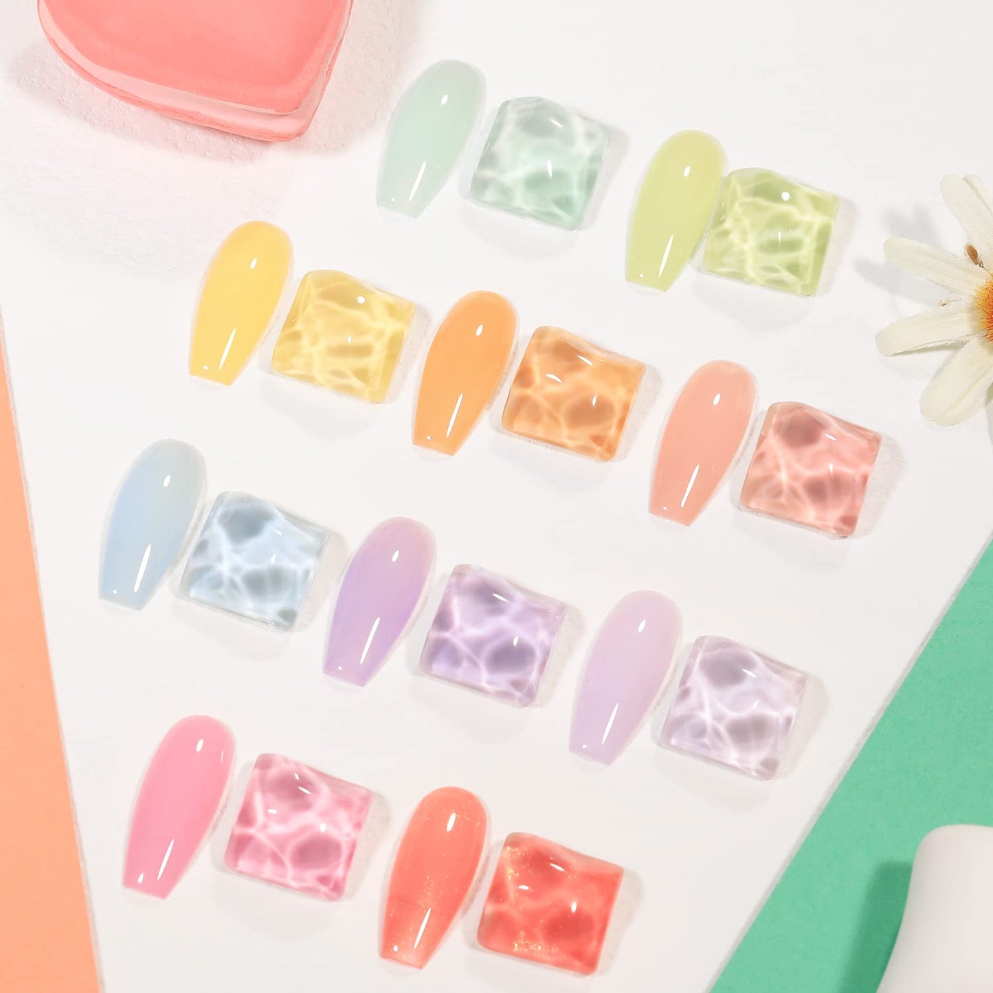 Jelly Pastel Gel Nail Polish Set 10Pcs Candy Colors Collection,Translucent Spring Summer nail gel polish Manicure at Home DIY Easter Mother's Day Gifts