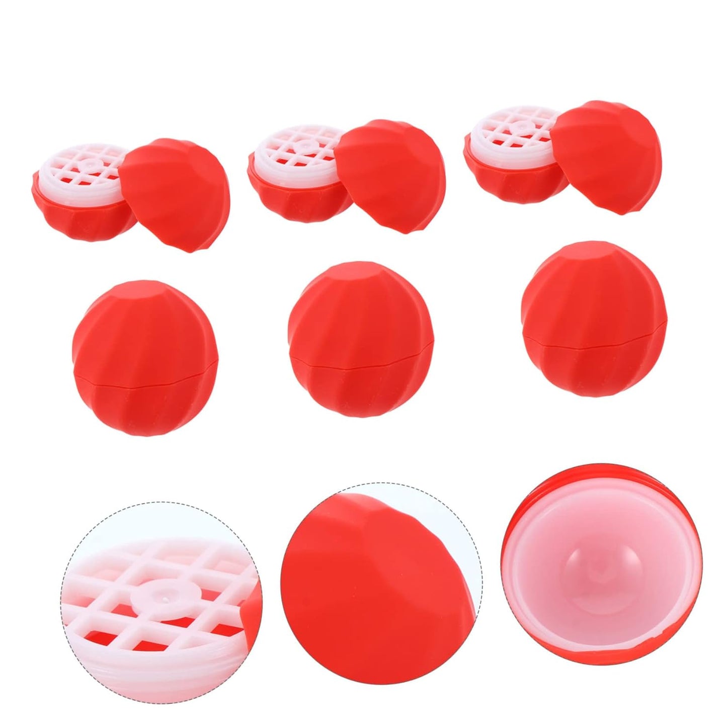 10pcs Box Spherical Lipstick Case Bulk Lip Balm Lipgloss Lip Gloss Round Ball Containers Lip Balm Containers Lip Balm Sphere Container Empty Lip Balm Sphere Lip Balm Bottles Red