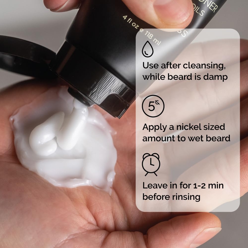 ZEUS Beard Conditioner Wash, Green Tea & Natural Ingredients to Cleanse & Soften Beard – MADE IN USA (Vanilla Rum) 8 oz.