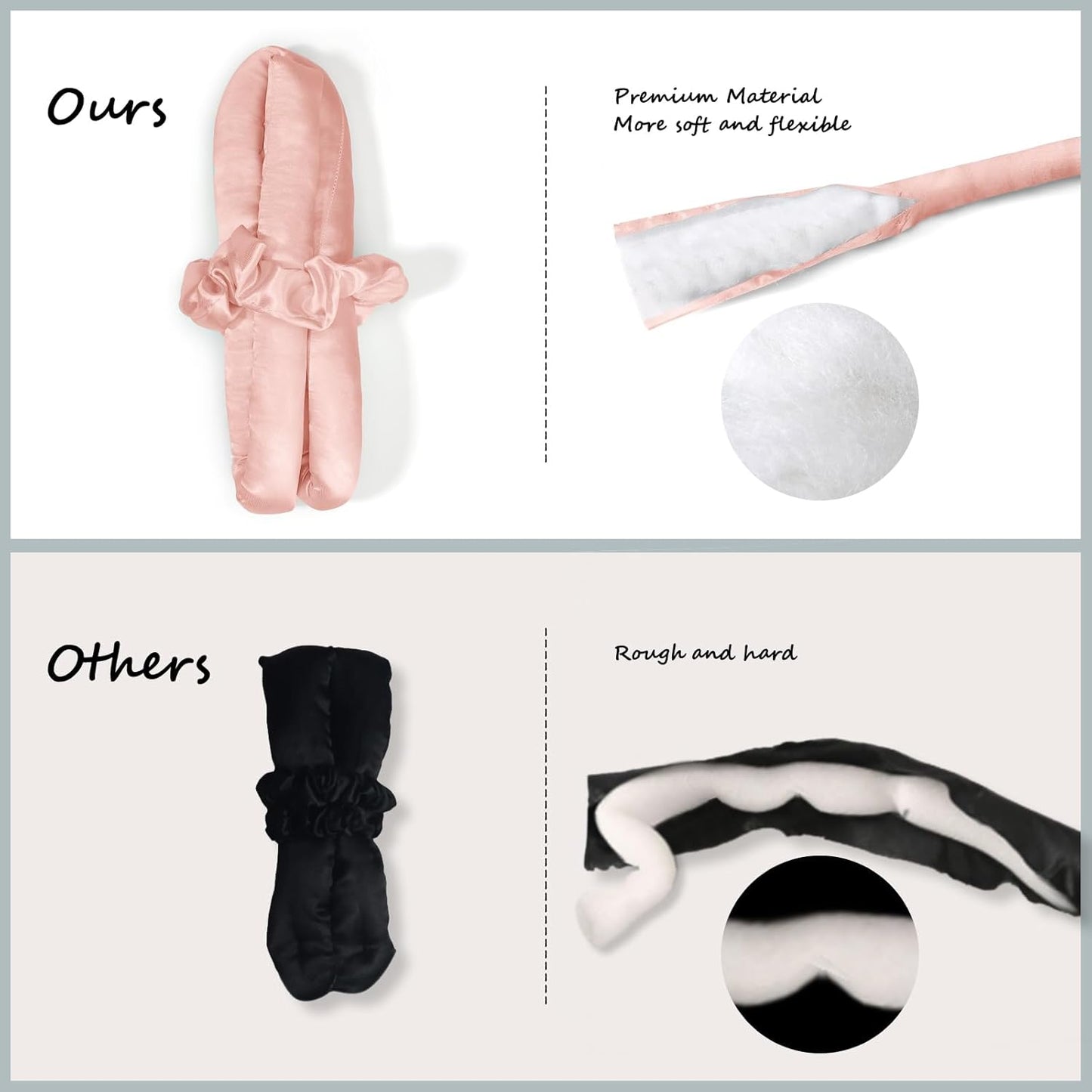 Satin Heatless Curling Set - Hair Rollers for Curls Heatless Hair Curlers & Hot Rollers Hair Curlers to Sleep in Curling Rod Headband Curler (Dreamy Rosy Clouds)