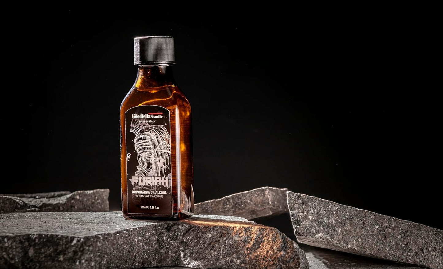 The Goodfellas' smile Soothing Alcohol-Free Aftershave Splash/Tonic, Made in Italy, 100 ml, 3.38 oz (FURIAH/Leather & Wood)