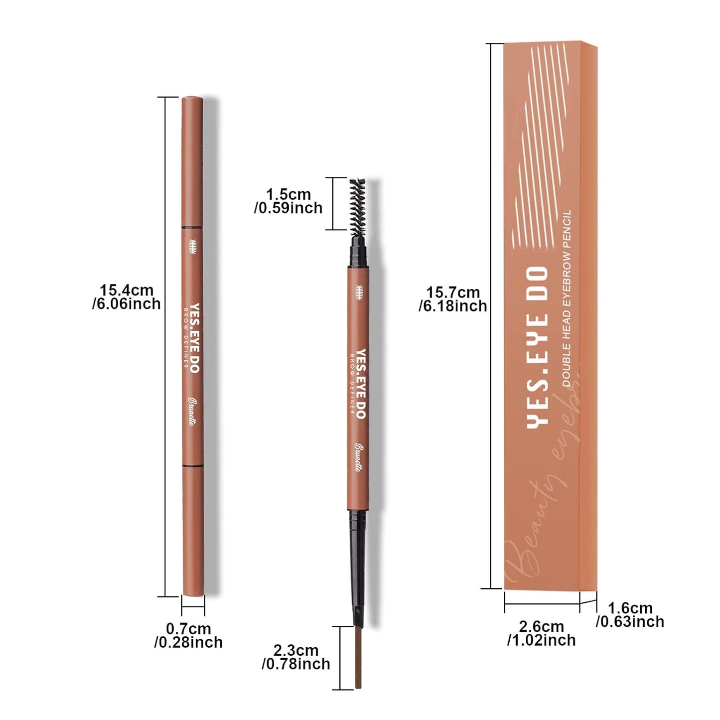 Black Eyebrow Pencil, Waterproof Longlasting Brow Pen, Mechanical Dual-ended Micro Eye Brow Makeup Pen with Brush for Brows Filling & Sculpting, Black YES.EYE DO