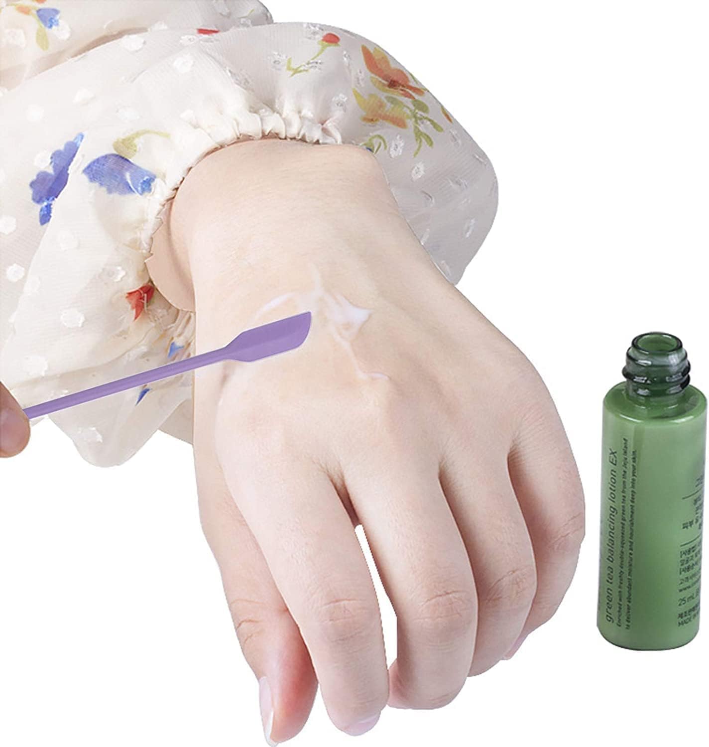 Mini Spatula Silicone Spatula Set - 4pcs Small Makeup Scrapers for Cosmetics, Reusable Beauty Tiny Tools, Thin Jar Scraper, Get the Last of the Makeup Out of the Bottle(Grace Colors)