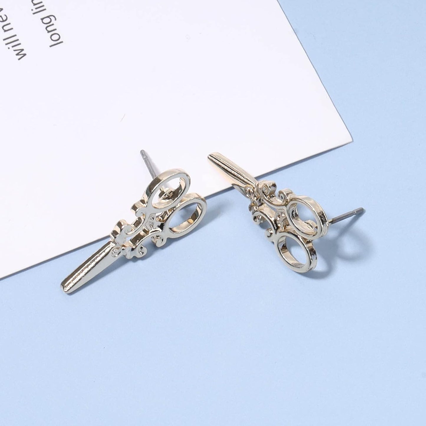 Punk Scissors Stud Earrings Gold Barber Earrings Minimalist Petite Earrings Personalized Earrings for Women and Girls Hair Stylist Gifts