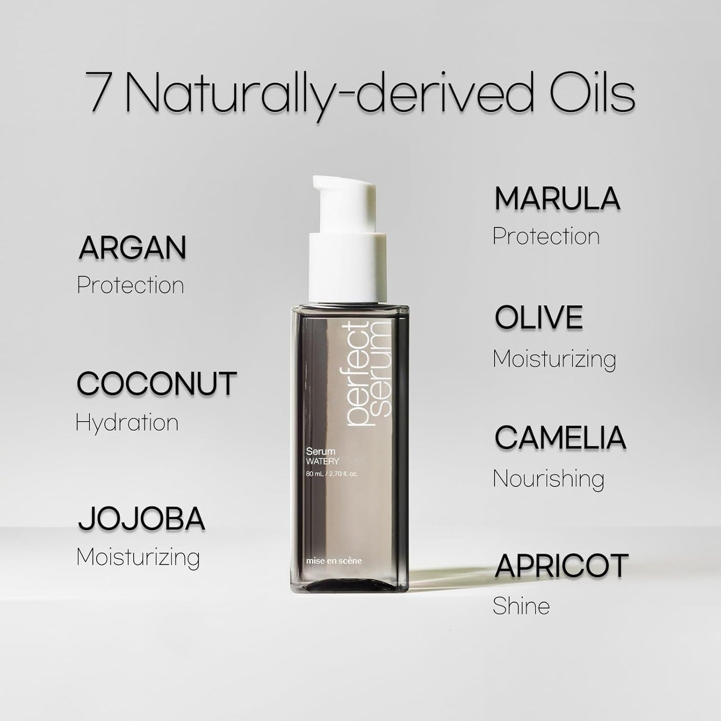 Mise En Scene Perfect Watery Serum for Hair Moisturizing - Korean Hair Argan Oils, Hair Essence for Hydrating with Citrus Scent, Derma Test Completed, 2.70 fl. Oz