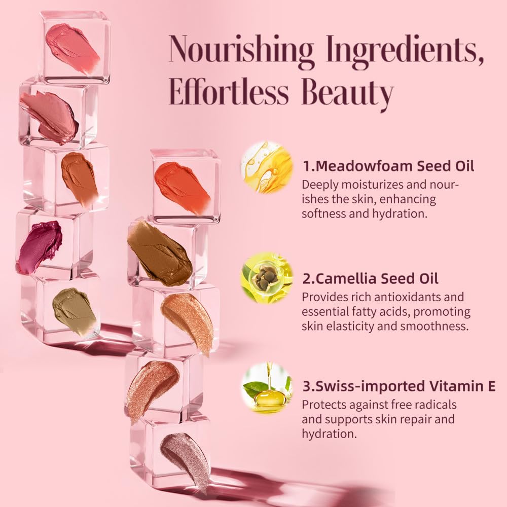 Multi-Use Waterproof Highlighter Stick with Brush – Unidollss 3-in-1 Cream Contour, Bronzer & Blush Stick for Cheeks, Eyes & Lips, Long-Lasting Glow, Easy Application(09 GOLDEN HOUR)