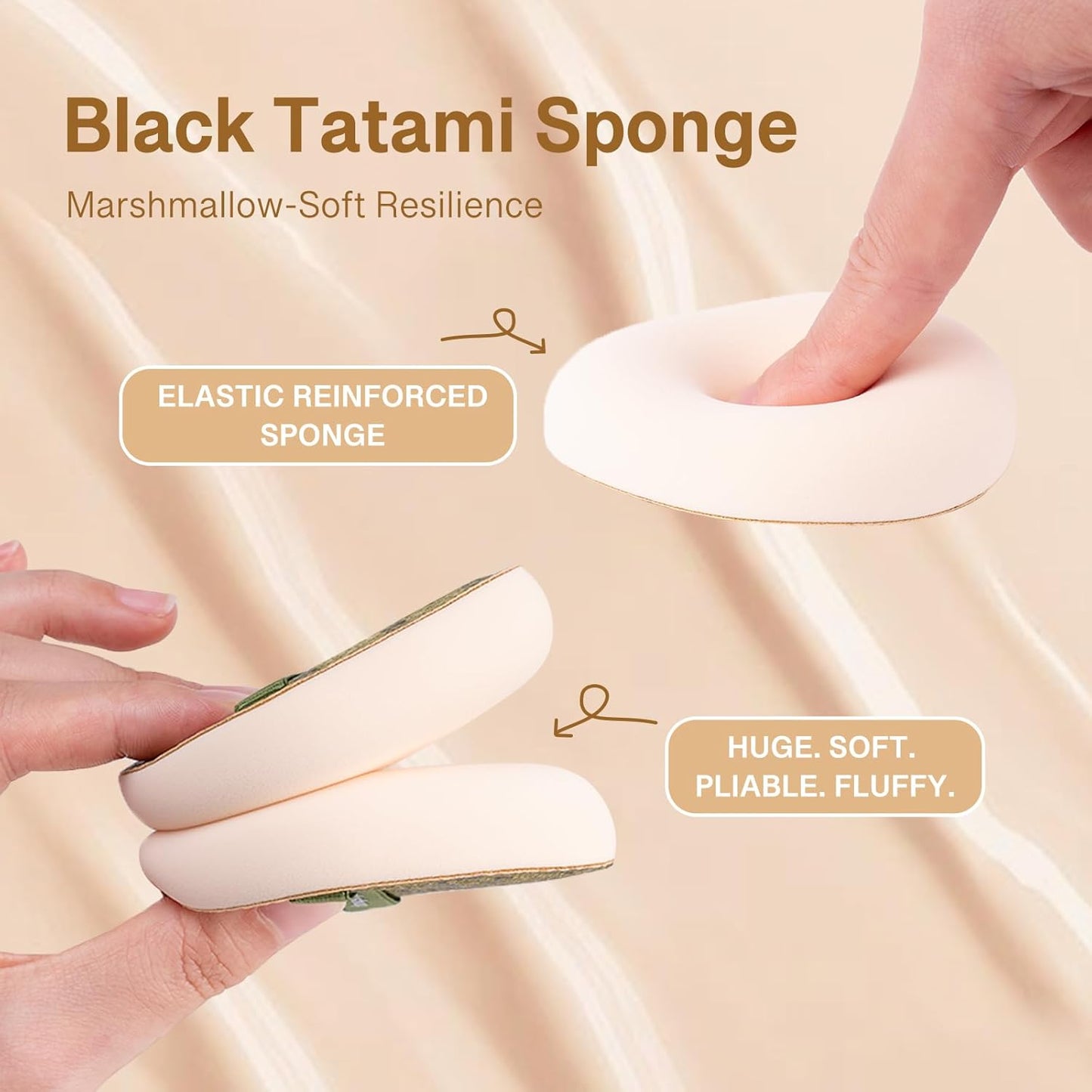 Light Green Denim Makeup Sponges,Super Soft Blenders Sponge for Full Coverage Foundation,Perfect for Oily Skin & Longwear Makeup,Travel Friendly&Reusable,2pcs Puffs &Storage Case