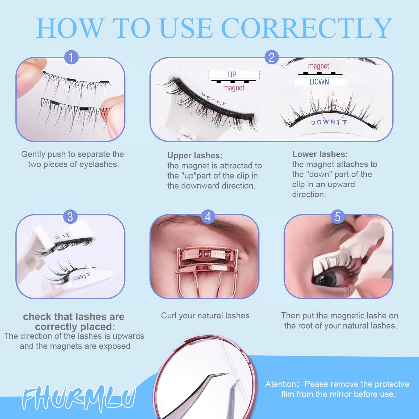 Ealra Craft Magnetic Eyelashes with Applicator,Reusable Magnetic Eyelashes Natural Look,Easy to Wear and Remove Soft Lashes kit(Natural+Simple)