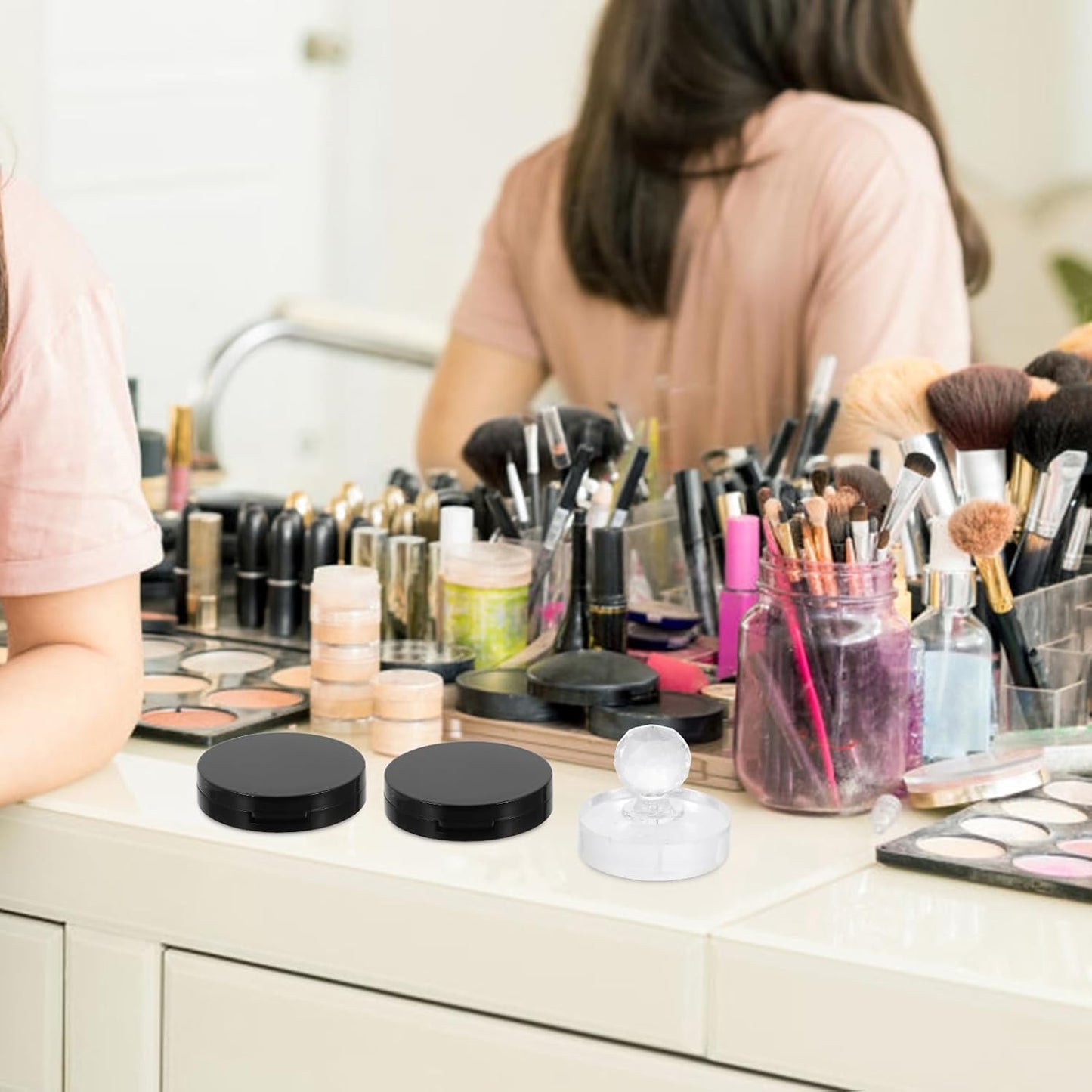 FOMIYES Eyeshadow Pallets Makeup Storage Organizer Box Empty Loose Powder Blush Container Empty Blush Case Loose Powder containers Compact Container: Reusable Eyeshadow Pallets Makeup Pallet