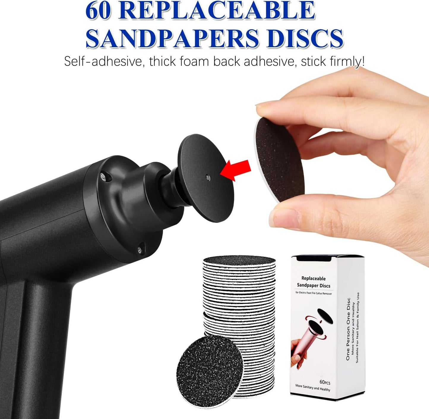 Upgraded Electric Callus Remover for Feet 4500rpm, Adjustable Speed Electric Foot Callus Remover Foot Sander Grinder Pedicure File for Women Men Dead Skin Cracked Heels (Black)