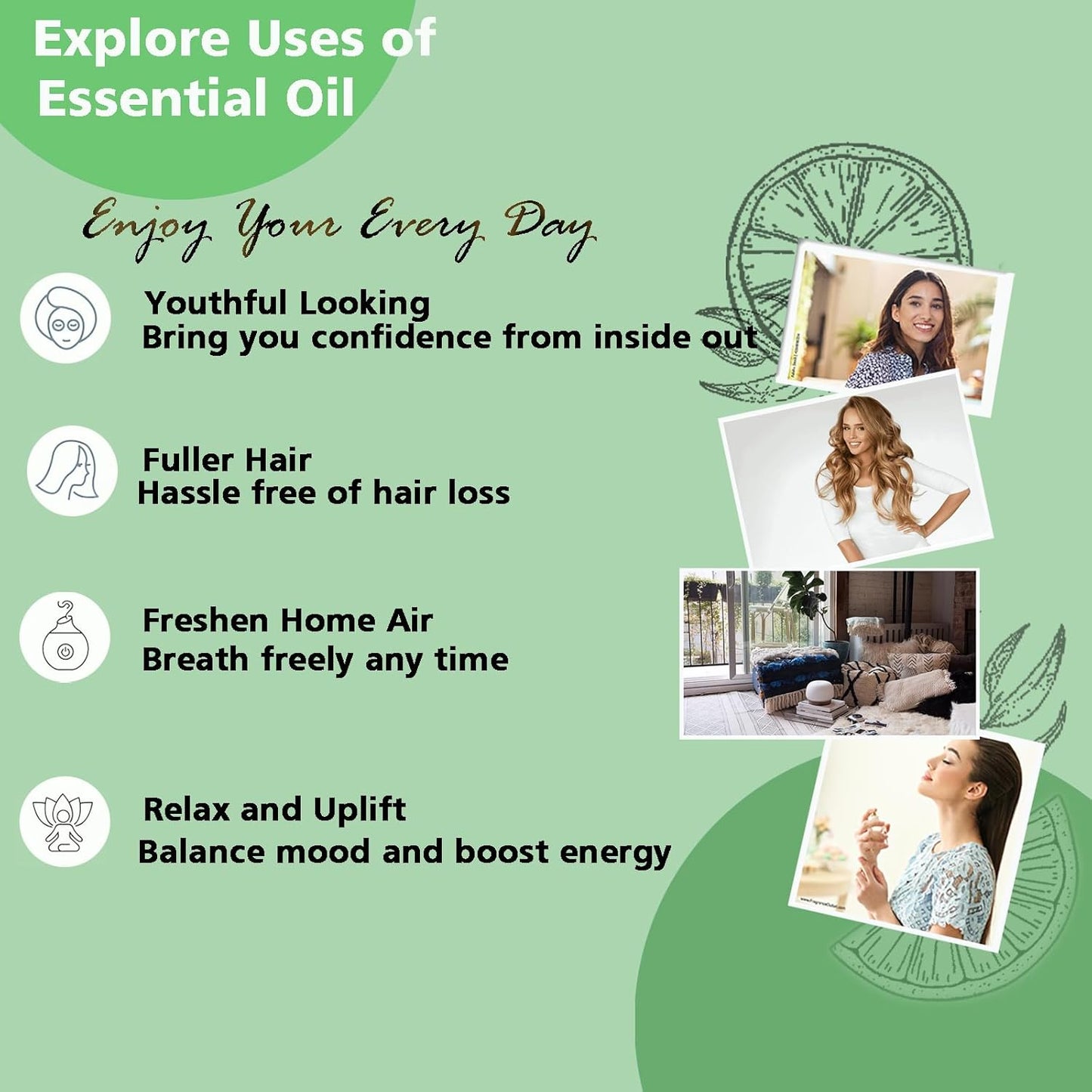 Peppermint Oil for Diffuser, Hair, Spray, Soap, Body Wash, 100% Pure Peppermint Essential Oil - 100ml