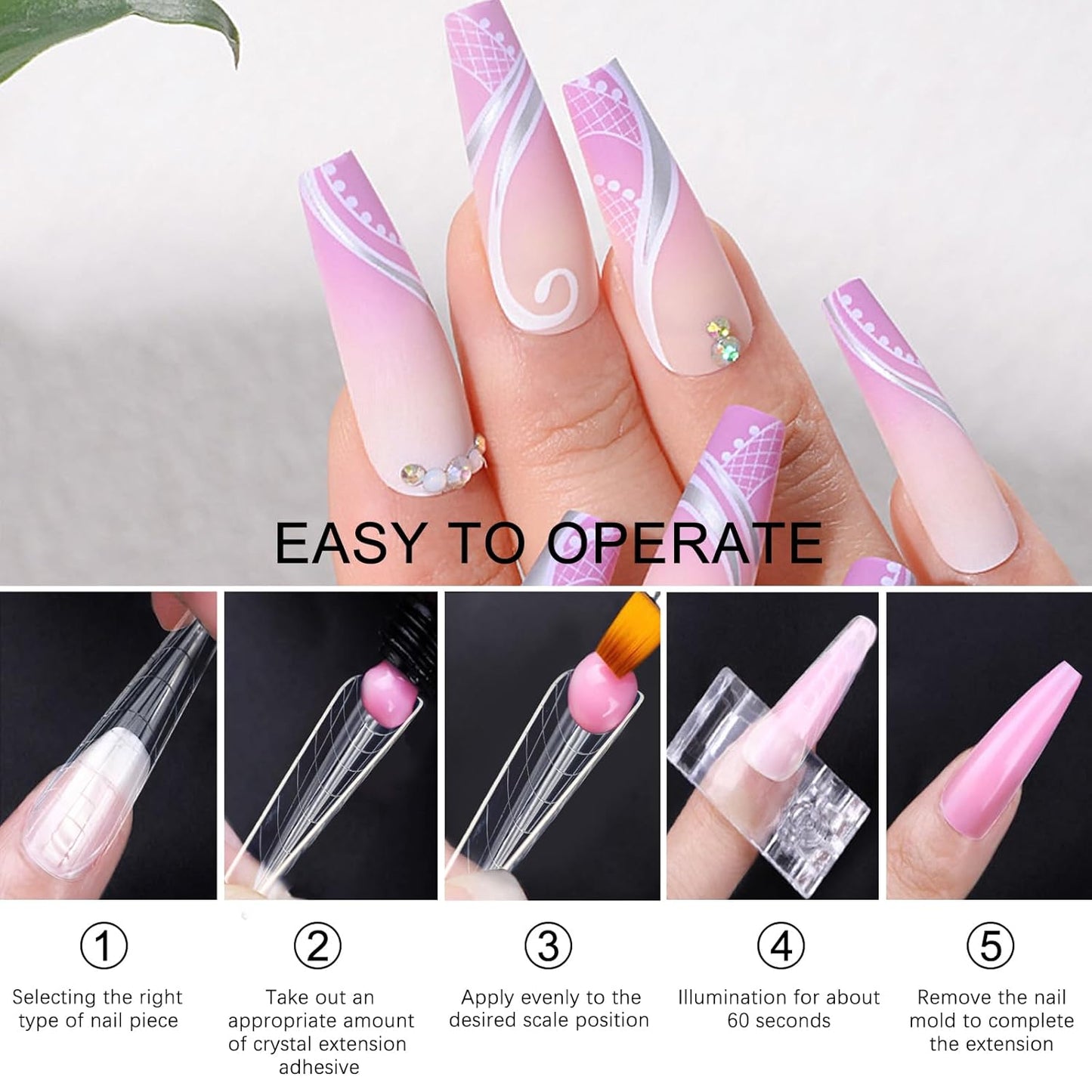 120 Pcs Poly Extension Gel Dual Nail Forms Nail Molds With Scale Builder Coffin Nail for Gel Manicure Nail Art Design Salon DIY at Home (Long Ferrari Dual Nail Forms Set)