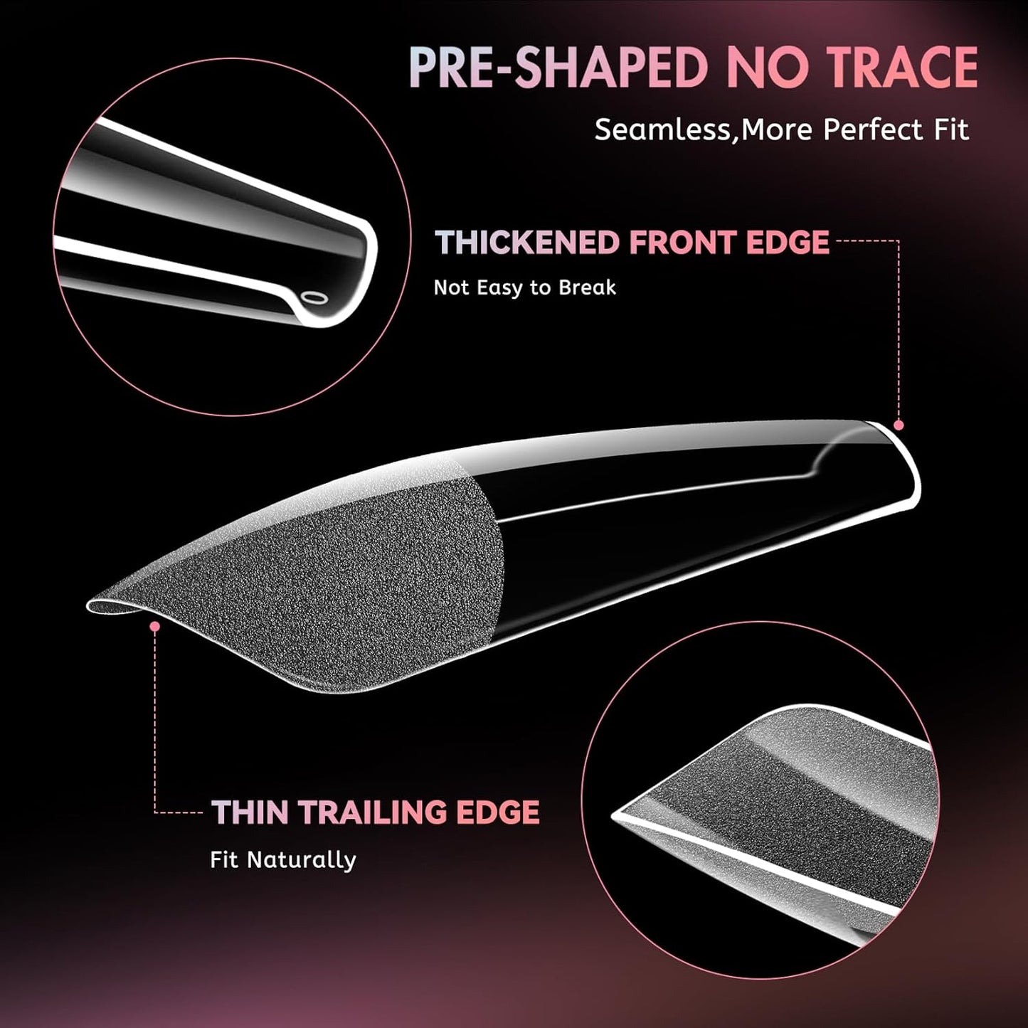 Ranrose 240pcs Nails Tips Coffin: XXL Super Long Half Matte False Nails 12 Sizes C Cruve Acrylic Nails, Coffin Press on Nails Extension For Nail Salons DIY