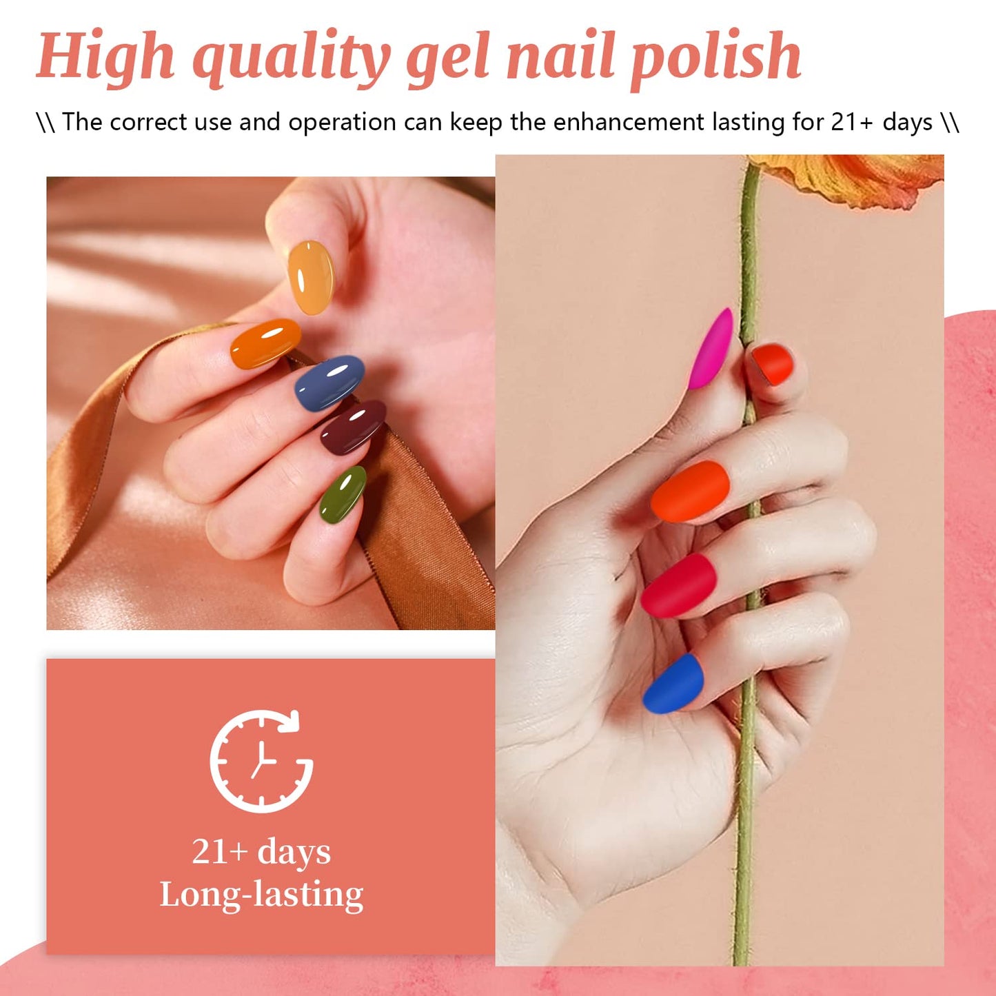 JODSONE Gel Nail Polish Kit with U V Light 32 Colors with Base Coat Matte Glitter Top Coat Gel Nail Set Manicure Salon Tools
