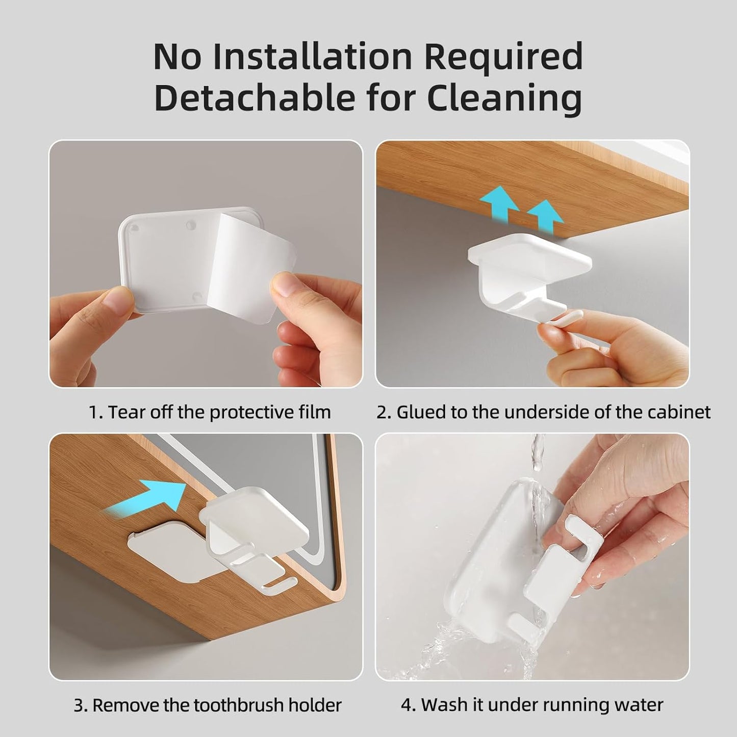 Toothbrush Holders for Bathroom【Innovation Magnetic Inverted Design】 Toothbrush Holders Wall Mounted with Bathroom Tumbler Toothbrush Cup for Bathroom Cabinet Storage