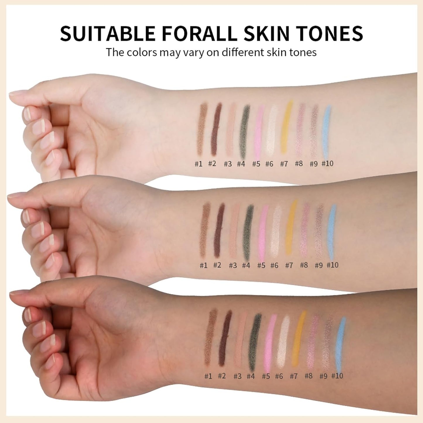 Erinde Waterproof Eyeshadow Stick, Cream Eye Shadow Stick, Long-Lasting, Crease-Proof, Cream to Powder Buildable & Blendable Eye Shadow Pencils Crayon, Vegan & Cruelty-Free, 09 Champagne