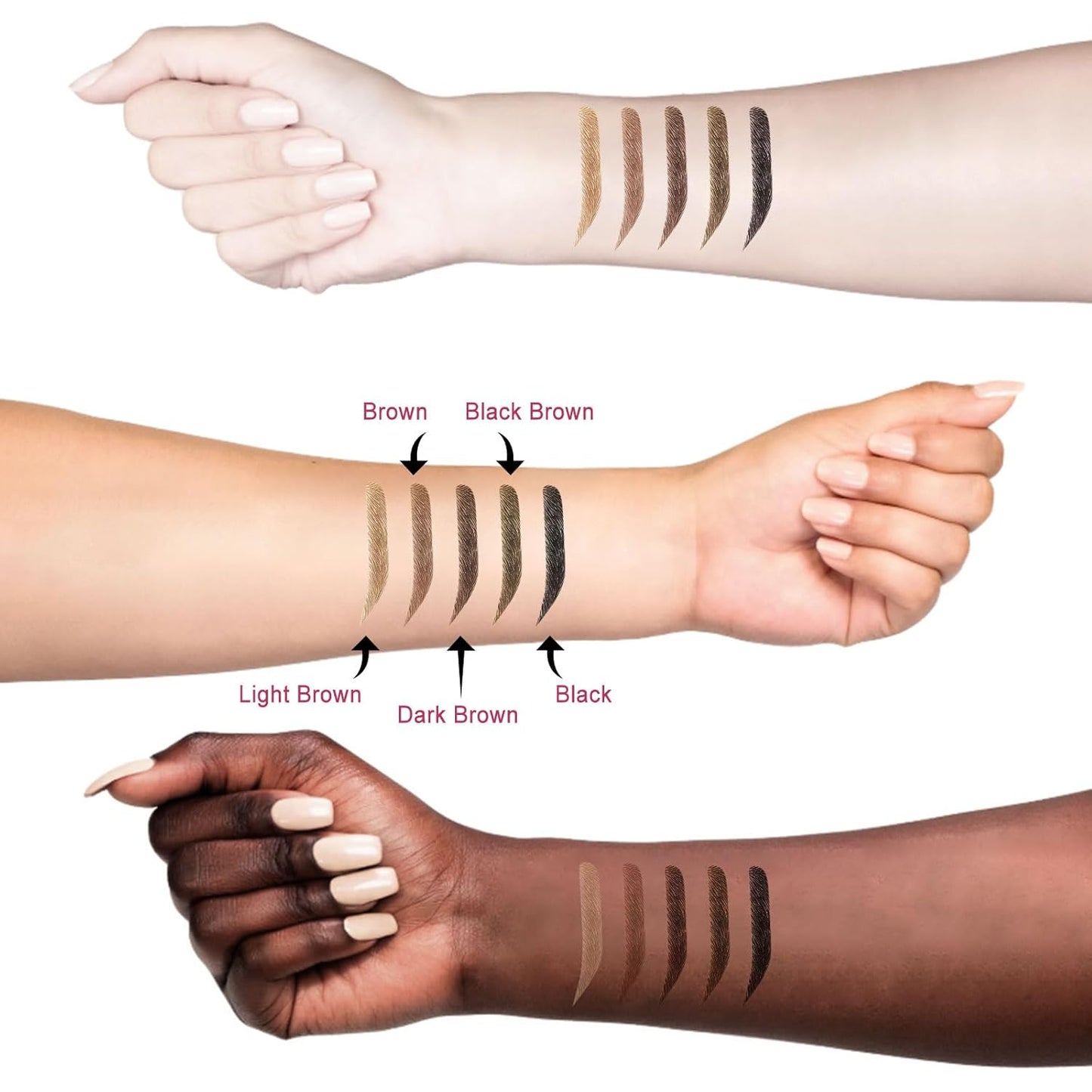 Microblading Eyebrow Pencil, Waterproof Eyebrow Pencils for Women Hair Like Natural Liquid Brow Contouring Pen, 2-in-1 Dual-Ended Long Lasting Brow Filler Pen with Precise Micro-Fork-Tip, Soft Black