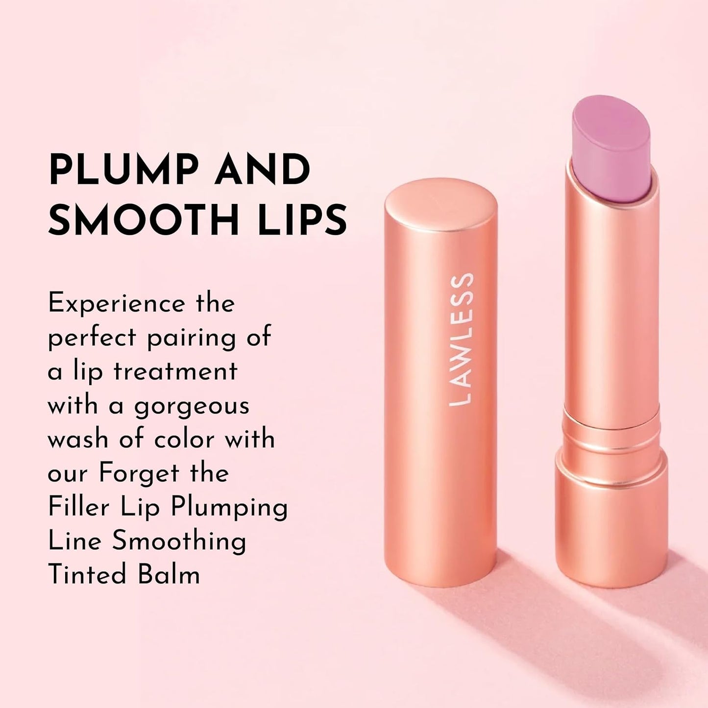 LAWLESS Forget the Filler Lip Plumping Line Smoothing Tinted Balm, Cupid, Pink, 0.09 Ounce