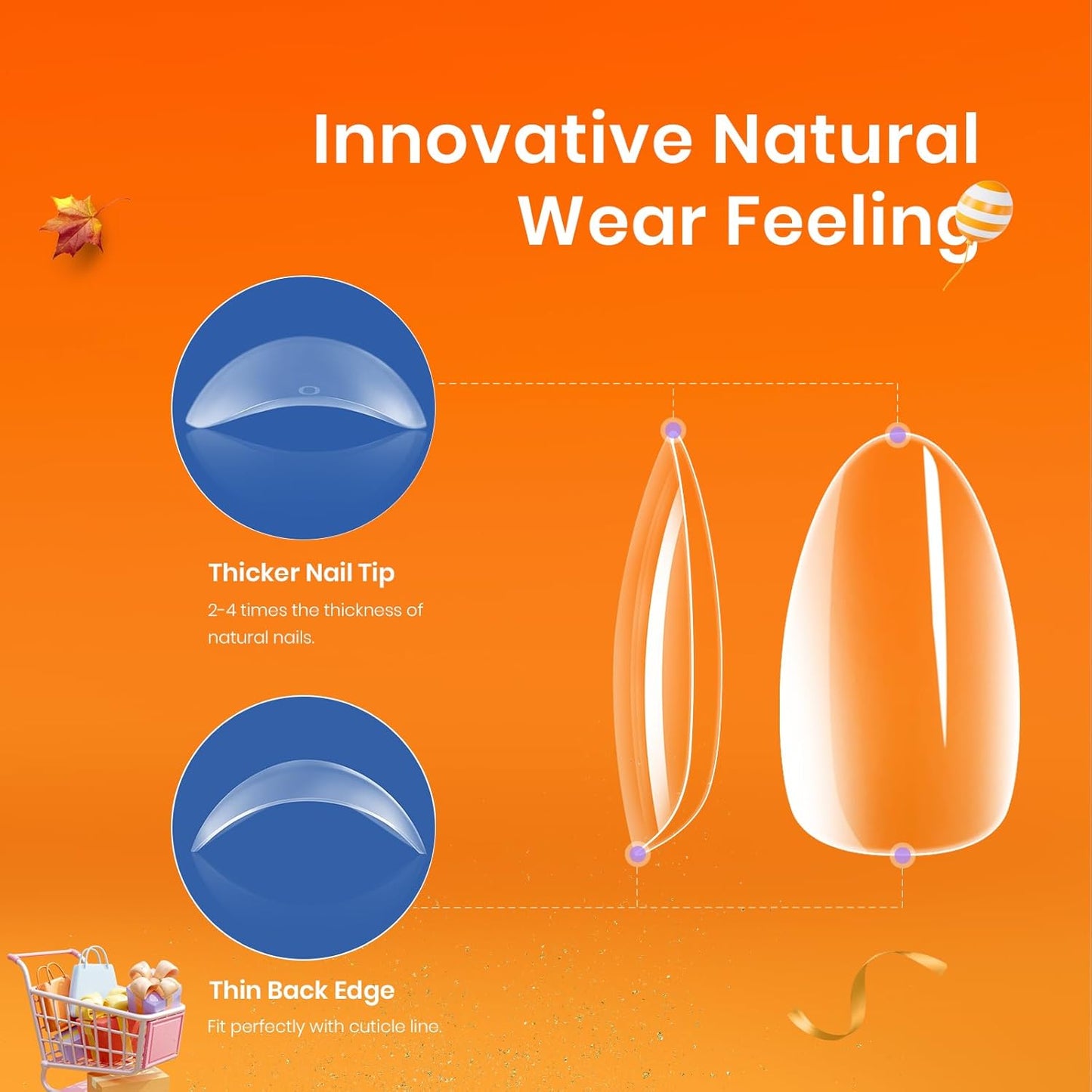 Beetles Gel Nail Kit, Short Almond Nail Tips Easy Extension Set 240 Pcs Pre Shaped Clear Full Cover Fake Nails Tips with 5 In 1 Nail Glue Uv Led Lamp DIY Manicure Gifts for Women