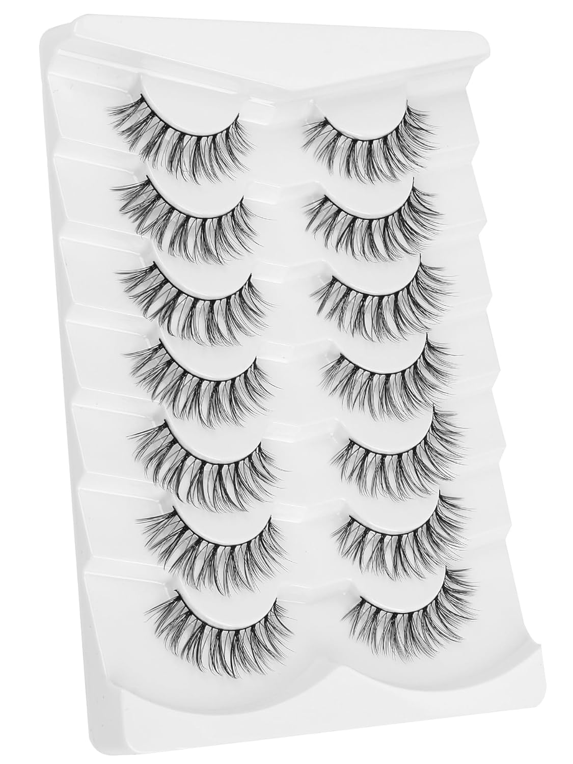 Strip Lashes Natural False Eyelashes Wispy Fake Eyelashes Soft False Lashes C Curl Natural Lash 13mm Siligli Eyelashes 7 Pair Eye Lashes Pack