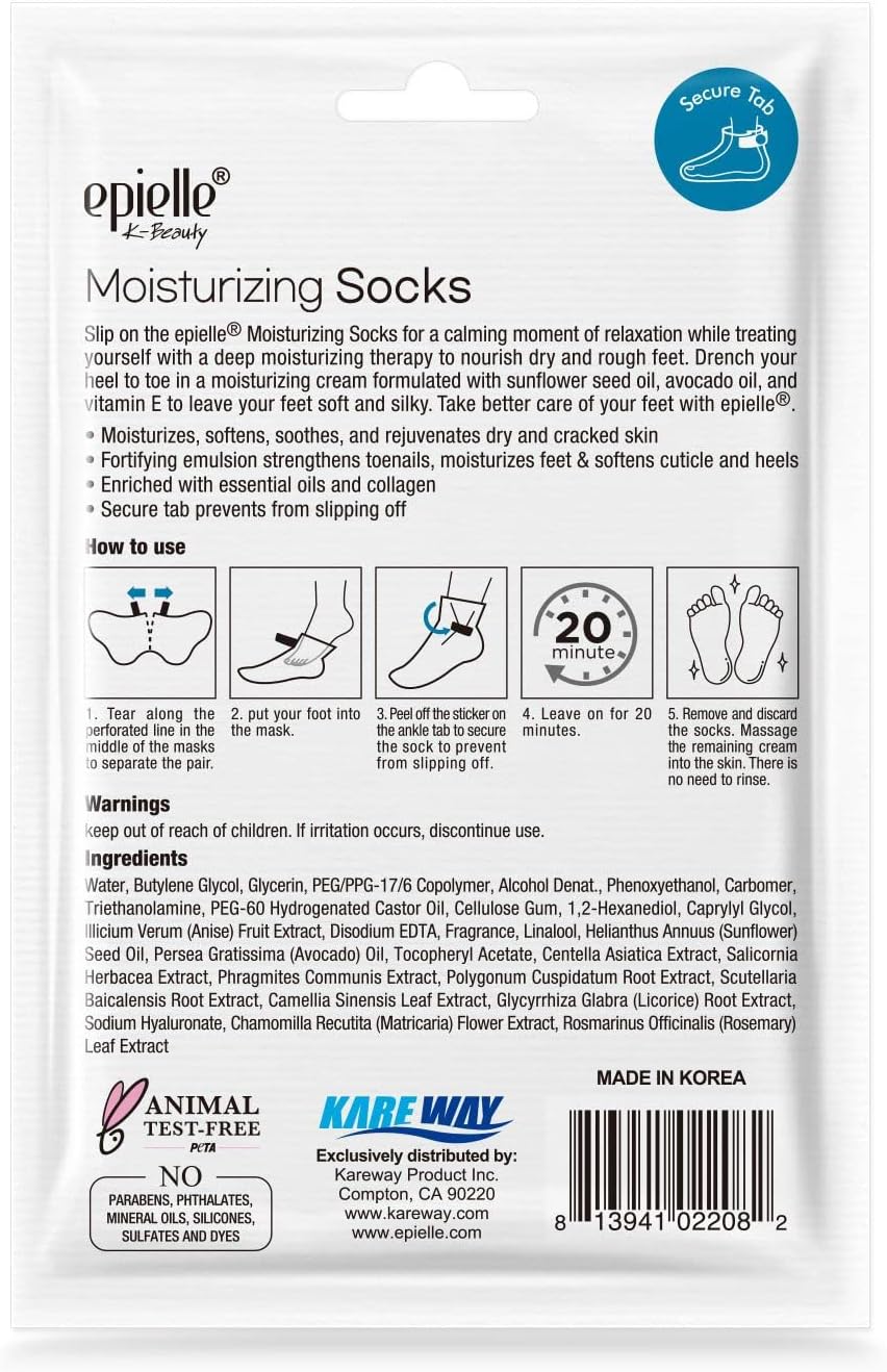 Epielle Hydrating & Moisturizing Hand & Foot Masks 12 Pairs, Relieve and Soften Dry Hands & Cracked Heels with Shea Butter & Sunflower Seed Oil, Korean Skin Care, Spa Set, Self Care Gifts for Women