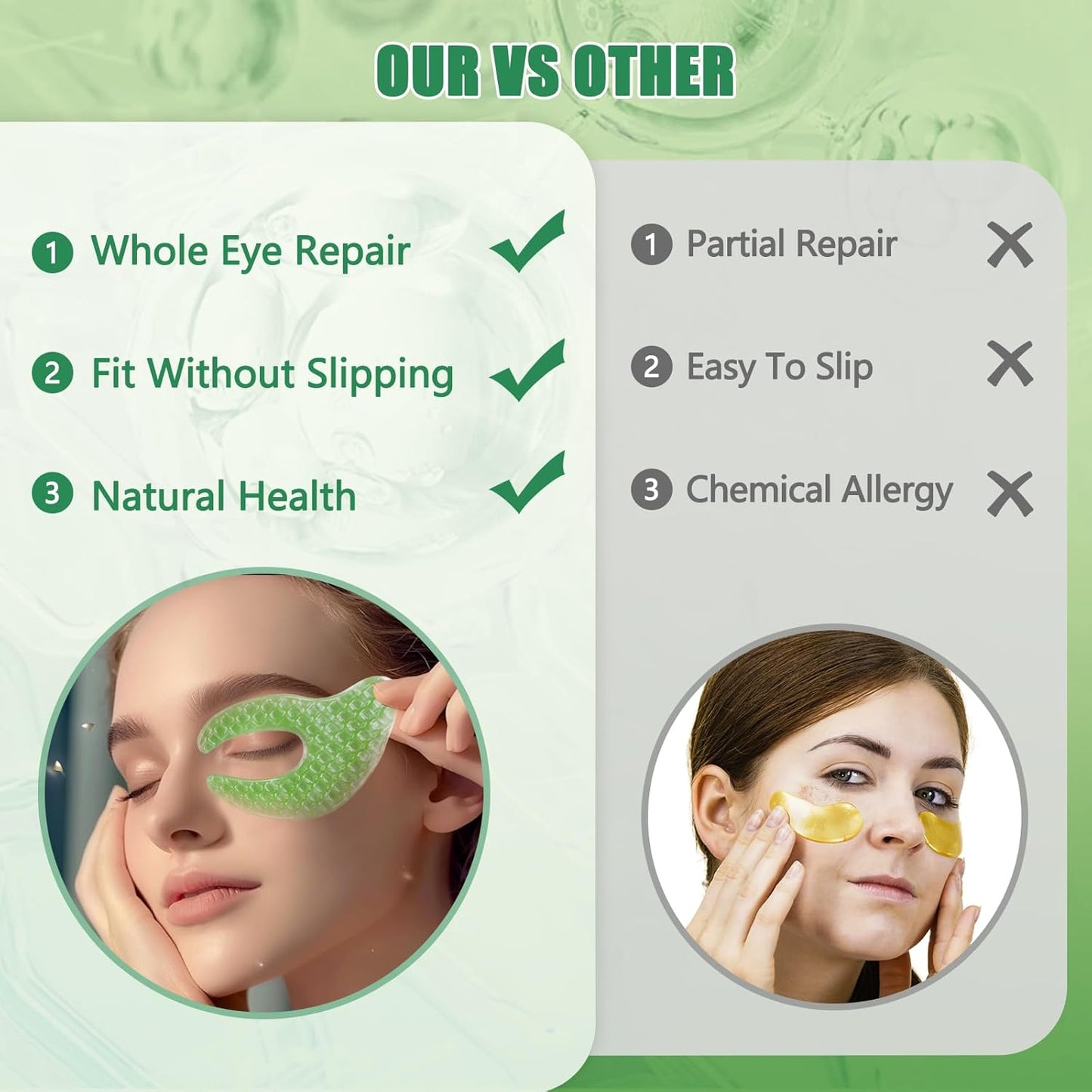 SACATR Under Eye Patchs-Seaweed Eye Patches,Under Eye Patches for Puffy Eyes and Dark Circles,Reduce Under Eye Bags,Smooth Wrinkles-Skin Moisturizing-5Pairs