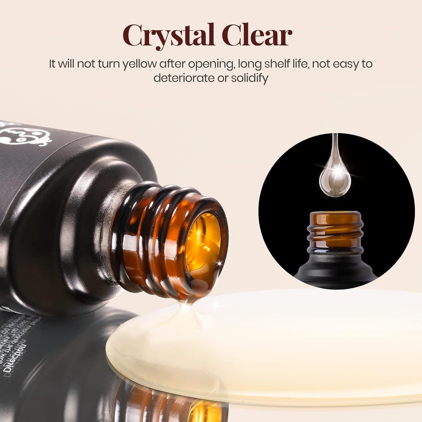 Beetles Matte Gel Top Coat for Gel Nail Polish, 7.5ML Chrome Proof Matte Top Coat No Wipe Powder-Resist Matte Finish for Detail Chrome Nail Powder Painting Long Lasting UV Nail Art