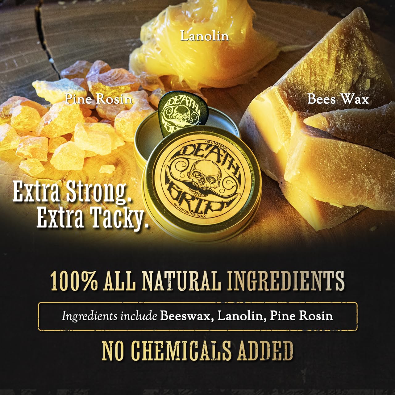 Mustache Wax Death Grip Extra Strong Hold Moustache Wax