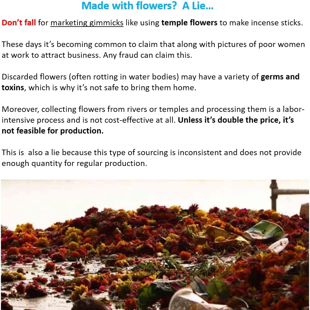 Rose Incense Sticks - Traditional Handcrafted Masala Incense - 40 to 50 Sticks Approx.