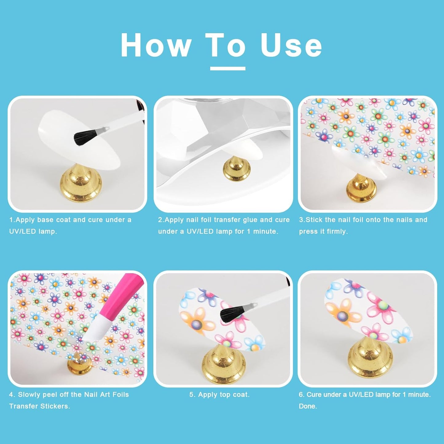 JERCLITY 300 Sheets Nail Foil Transfer Nail Art Stickers Set Nail Foil Transfer Sheets Marbling Starry Sky Leopard Print Aurora Iridescence Gradient Patterns for Women