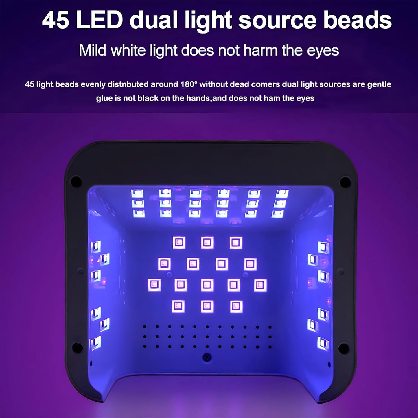 268W UV LED Nail Lamp, Gel Nail Light for Nail Polish UV Dryer with 4 Timers Professional Fast Curing Lamp Nail Art Tools with Rhinestone