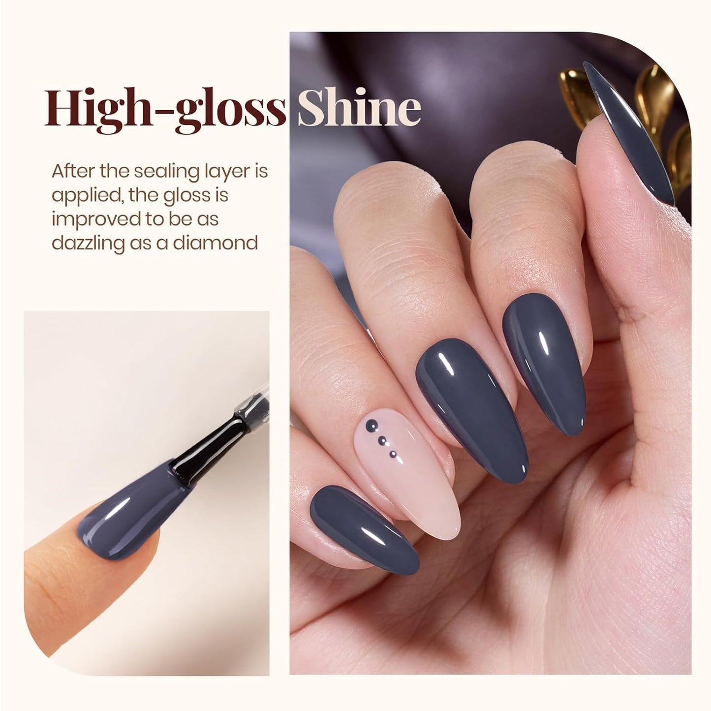 Beetles Matte Top Coat Gel Nail Polish Gel Top Coat & Base Set, 3Pcs Matte & Shiny Top Coat Nail Polish and Base Coat, No Wipe Long Lasting High Gloss and Matte Effects Soak off Uv DIY at Home