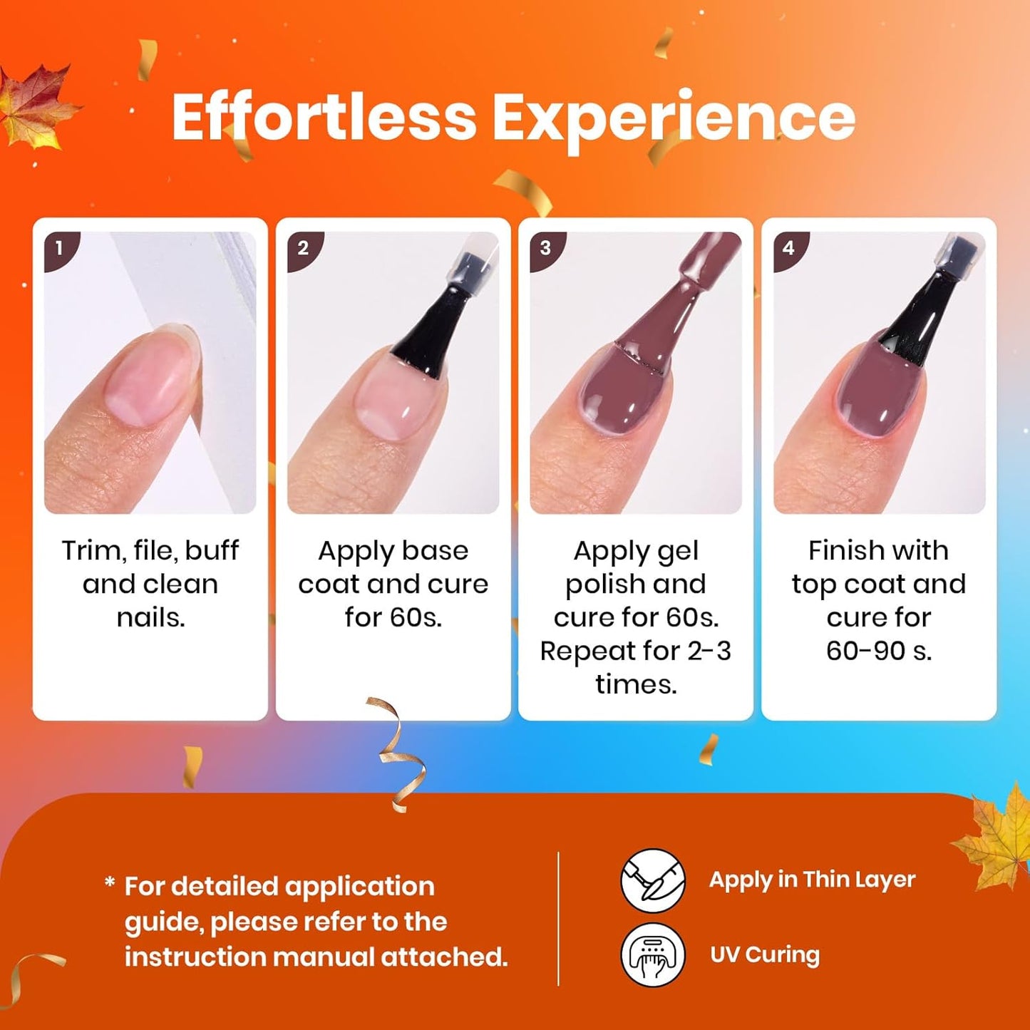 Beetles Gel Nail Polish Set Manhattan Collection 20 Colors Burgundy Red Brown Gold Champagne Glitter Fall Gel Polish Soak Off UV Glossy & Matte Top Base Coat Manhattan Collection Gifts for Women