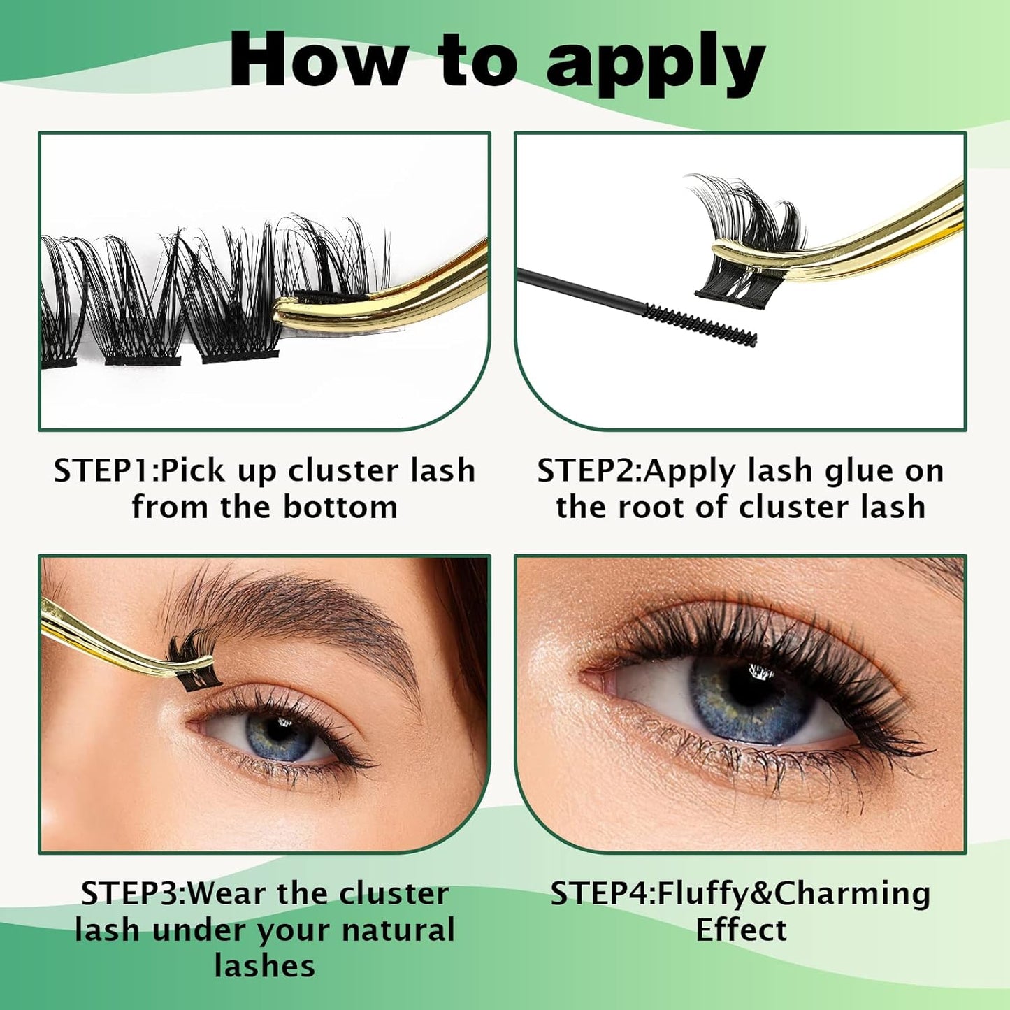 Lash Clusters,96 Pcs Cluster Lashes D Curl 10-18MIX DIY Lash Extensions Eyelash Clusters,KEYYOU Volume Wispy Individual Lashes Soft&Comfortable Easy DIY at Home(Y06,D-10-18MIX)