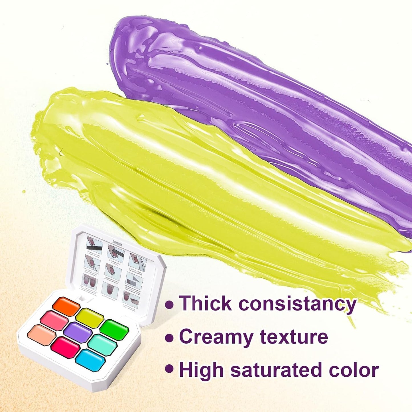 Gradient Painting Gel, 9 Colors Ombre Gel Nail Polish Sponging for Pigment Pat French Manicure Soak Off UV Long-lasting High-glossy Home DIY Nail Salon Rainbow Candy(01)