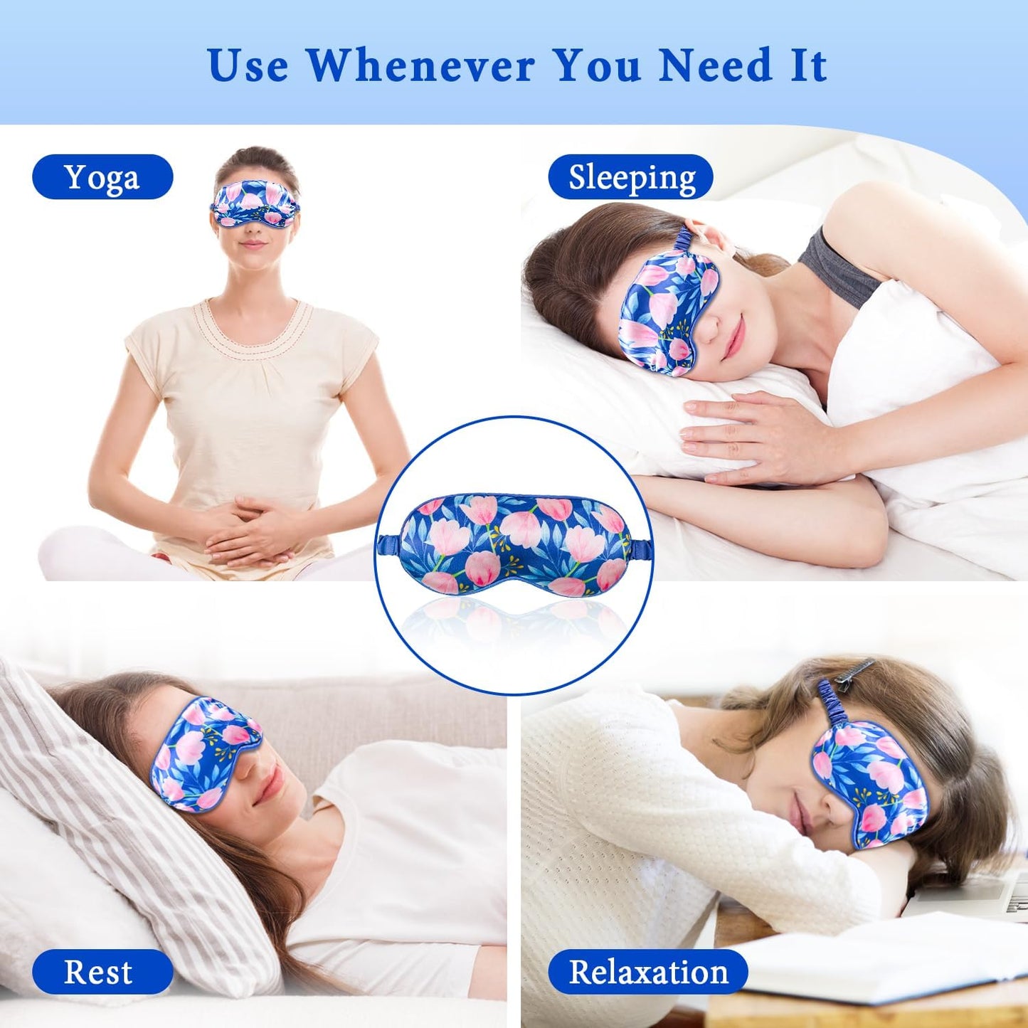 Cooling Eye Mask, Gel Eye Mask for Dark Circles, Migraines, Eye Surgery, Warm Compress for Eyes, Eye Mask for Dry Eyes, Blepharitis & Stye Eye Treatment, 3 in 1 Weighted Eye Mask for Sleeping(Blue)