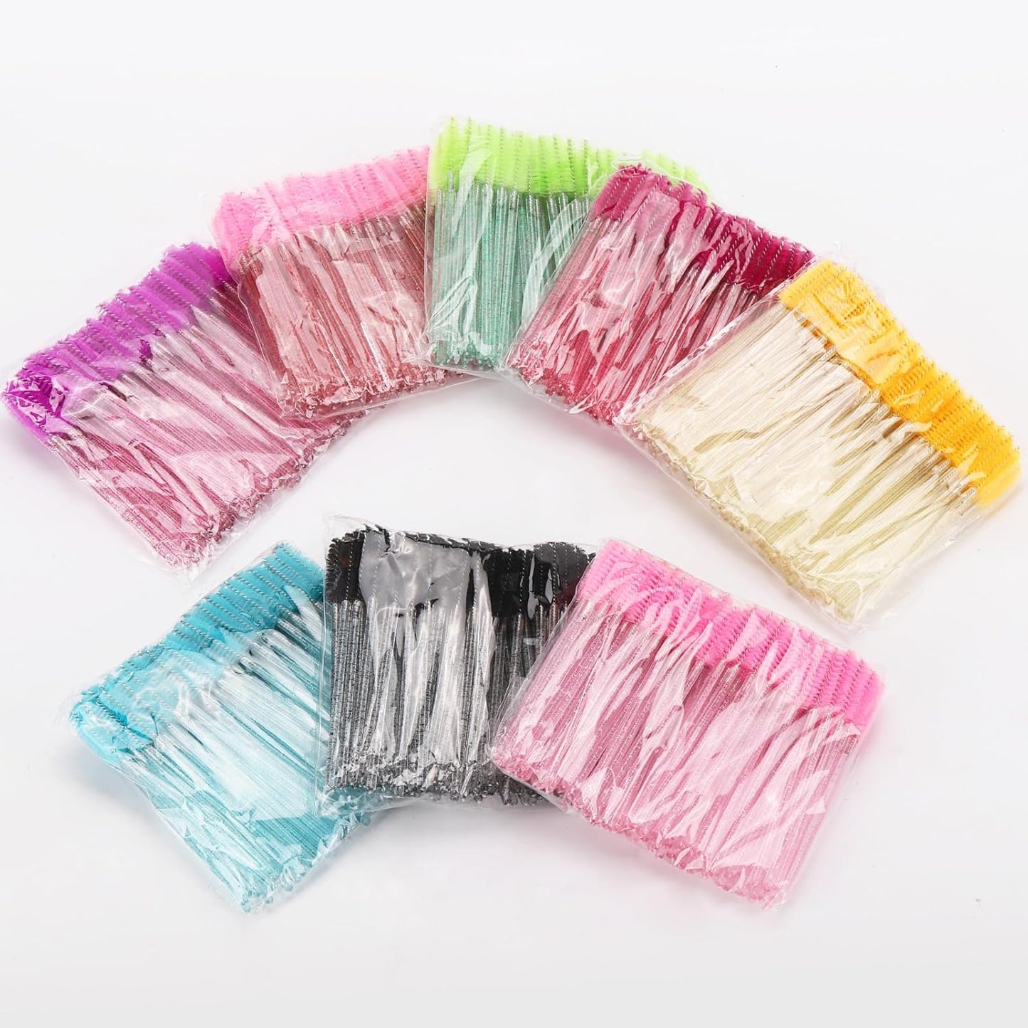 Tbestmax 800 Disposable Mascara Wands Eyelash Brush Spoolies for Eyebrow Eye Lash Extension, Makeup Brushes Applicators Kits - 8 Colors