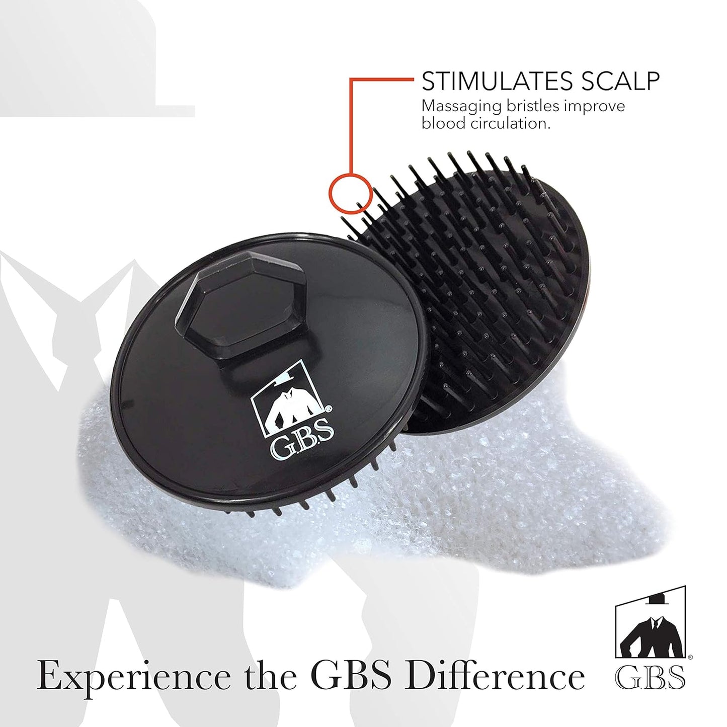 G.B.S Shampoo Scalp Massage Brush #100 3 Pack - Red, Blue & Black - Scalp Scrubber, Exfoliating Hair - Dandruff Removals Relaxation Travel Friendly (Durable Material)