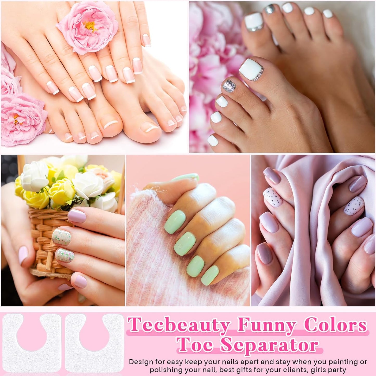 Mumufy 1000 Pcs Individual Pedicure Toe Separators Soft Foam Toe Spacers Comfortable Finger Toe Dividers Pedicure for Women Men Girls Manicure Feet Nail Polish Art Painting Spa (White)