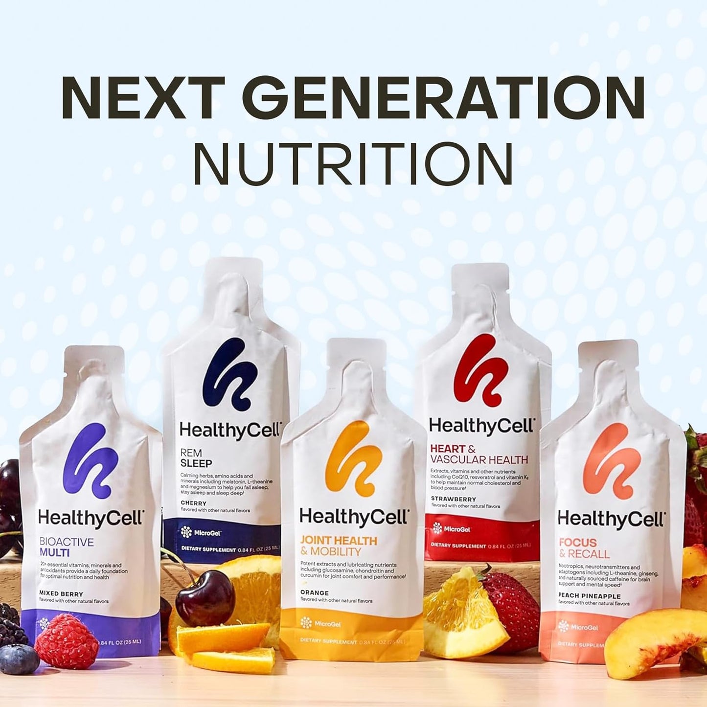 Healthycell Calm Mood Daily Liquid Supplement - Cortisol Manager & Mood Support Supplement for Stress with Ashwagandha, L-Theanine, Magnesium, 5-HTP, GABA & Saffron - 30 Gel Packs