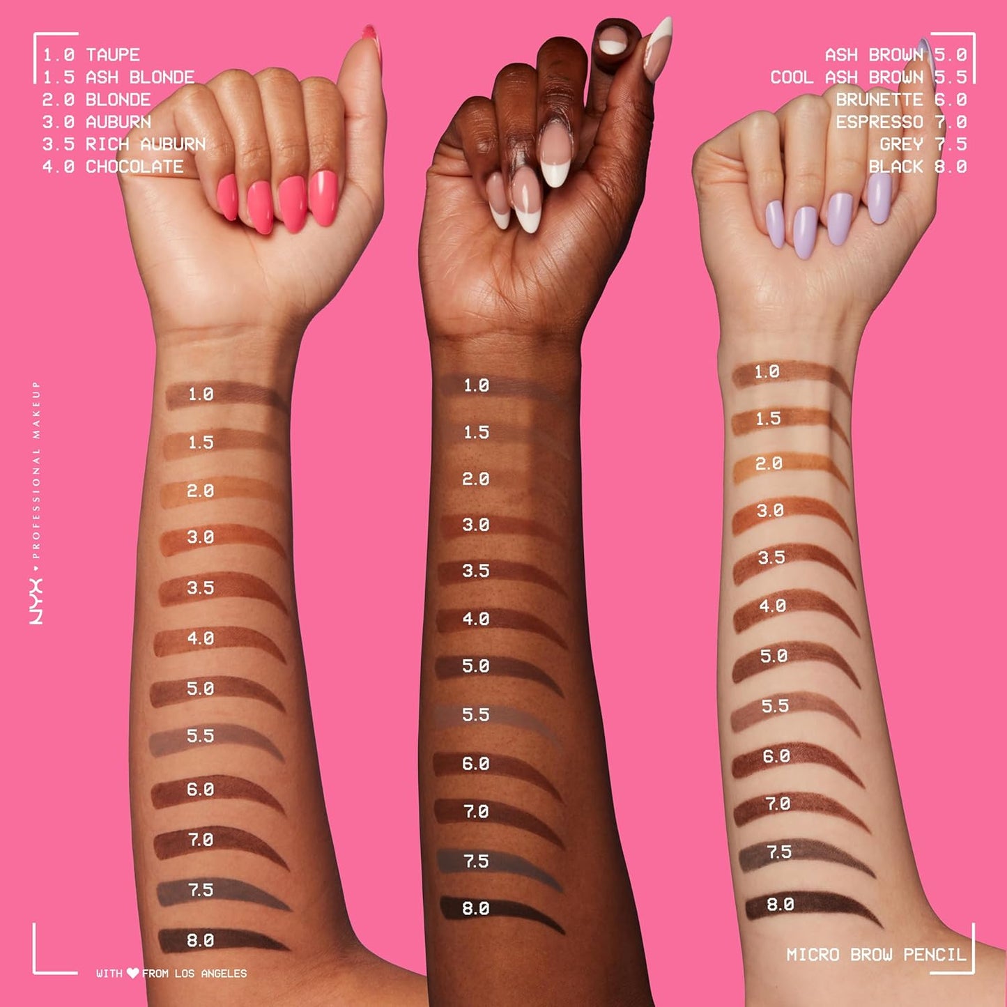 NYX PROFESSIONAL MAKEUP Micro Brow Pencil, Precise Eyebrow Pencil - Black