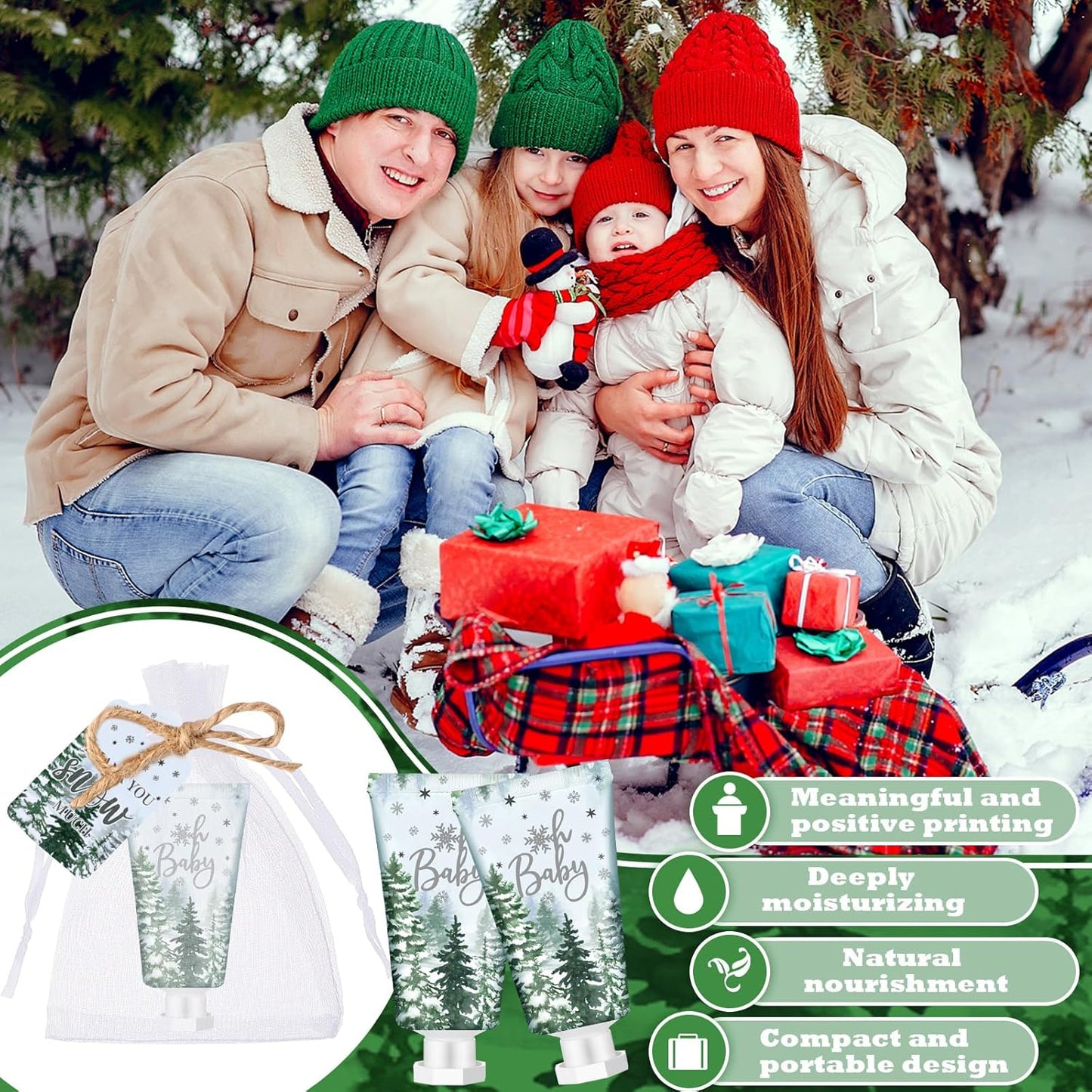 48 Sets Baby Shower Hand Cream Party Favors for Guests Gift Bulk Travel Size Hand Lotion Set for Baby Shower Wedding Christmas(Forest Baby)