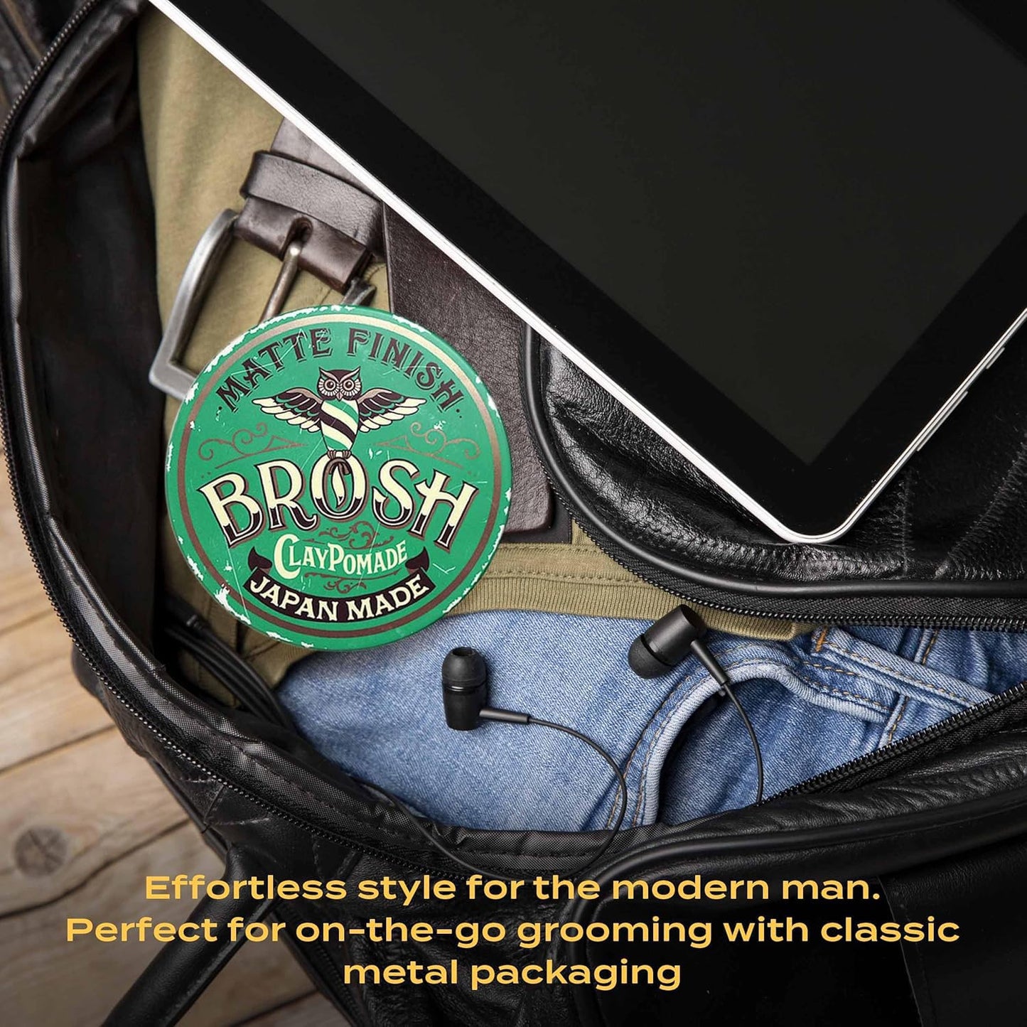 Matte Finish Clay Pomade with Medium Hold & Natural Finish, Lightweight Water-Based Hair Styling Paste for Men, 4 Oz