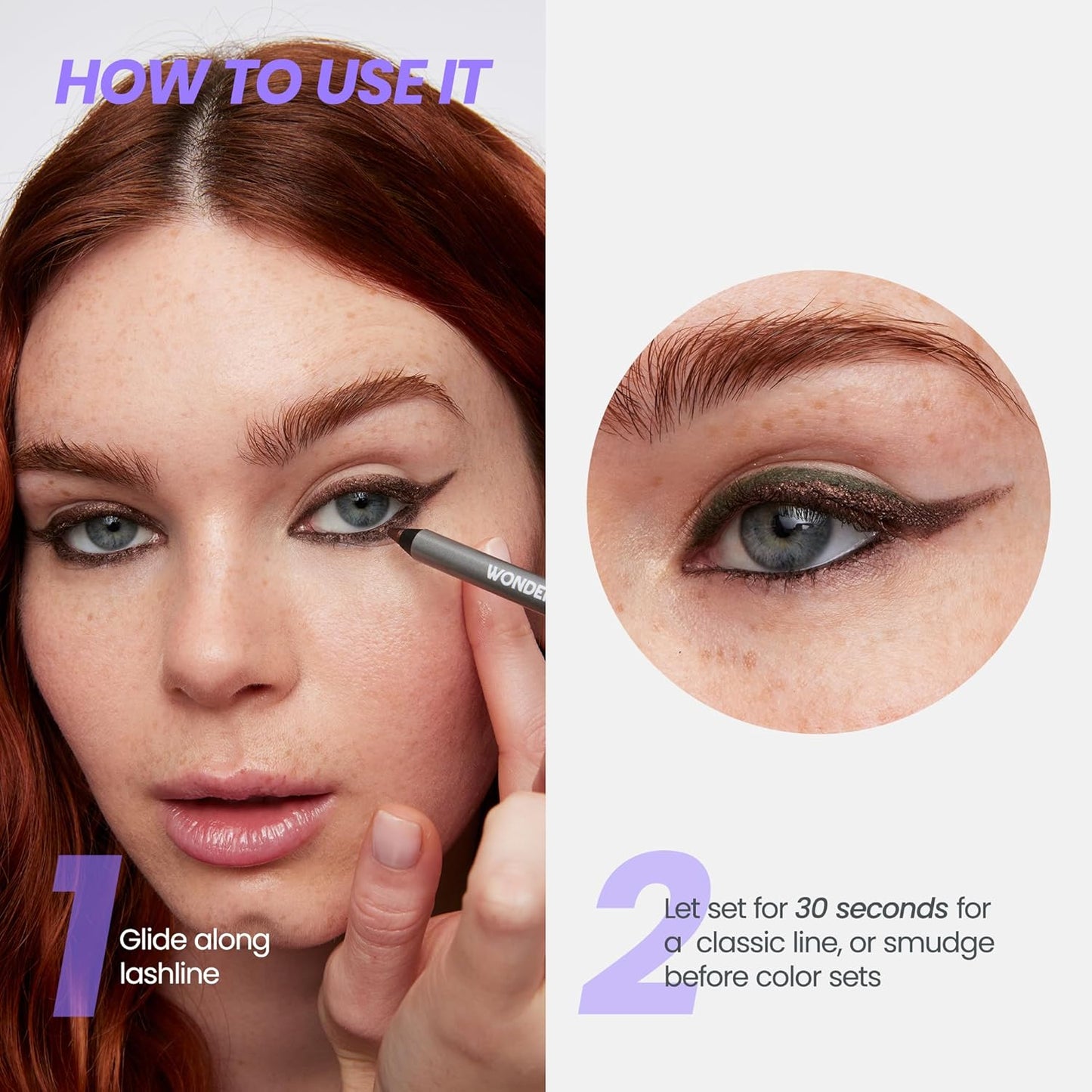 Wonderskin Eyeliner Pencil, 1440 Longwear Blue Glitter Eyeliner Pencil - Waterproof, Sharpenable & Smudge Proof