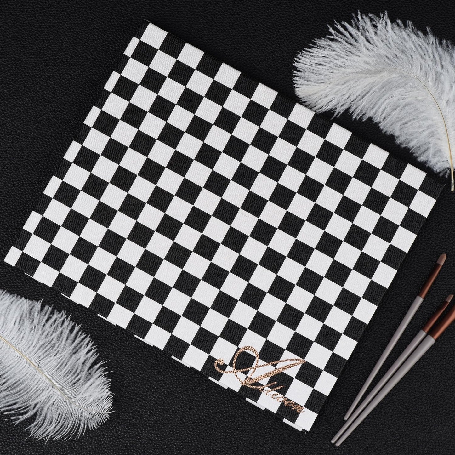 Extra Large Magnetic Palette Checkered Black Empty Makeup Palette for Eyeshadow Lipstick Blush Powder