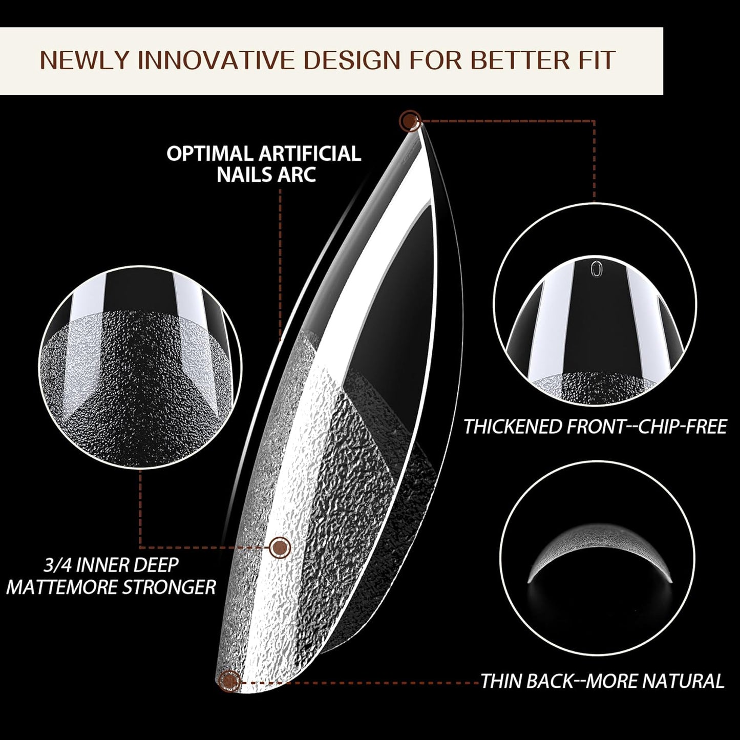 UNA GELLA Extra Short Almond Gel Nail Tips, 216 Pcs Pre-shape XS Almond Nail Tips Full Cover Press On Nails Half Matte Clear Fake Nails For Women Girl DIY Salon At Home 12 Sizes